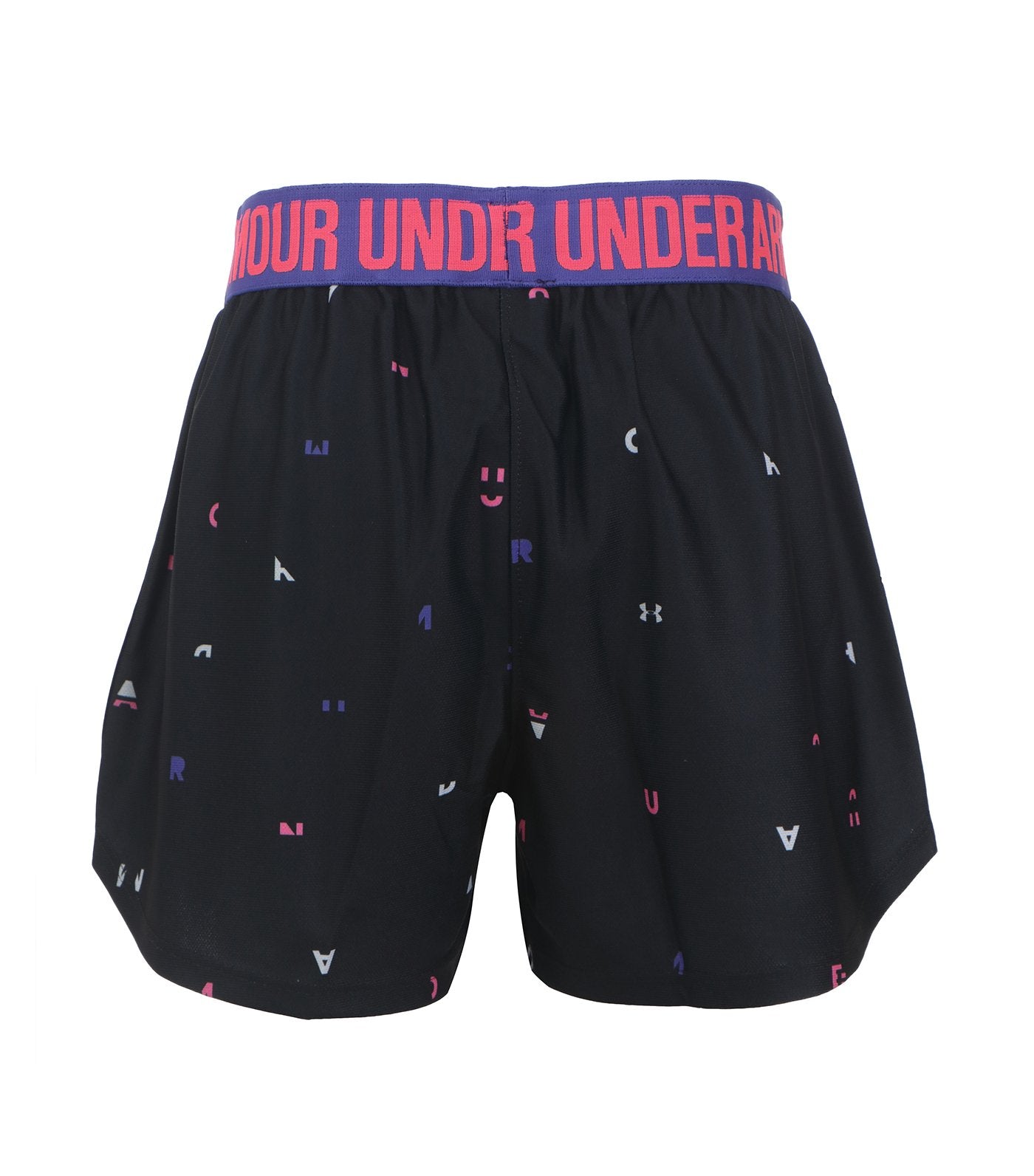 under armour pink and black girls play up printed shorts