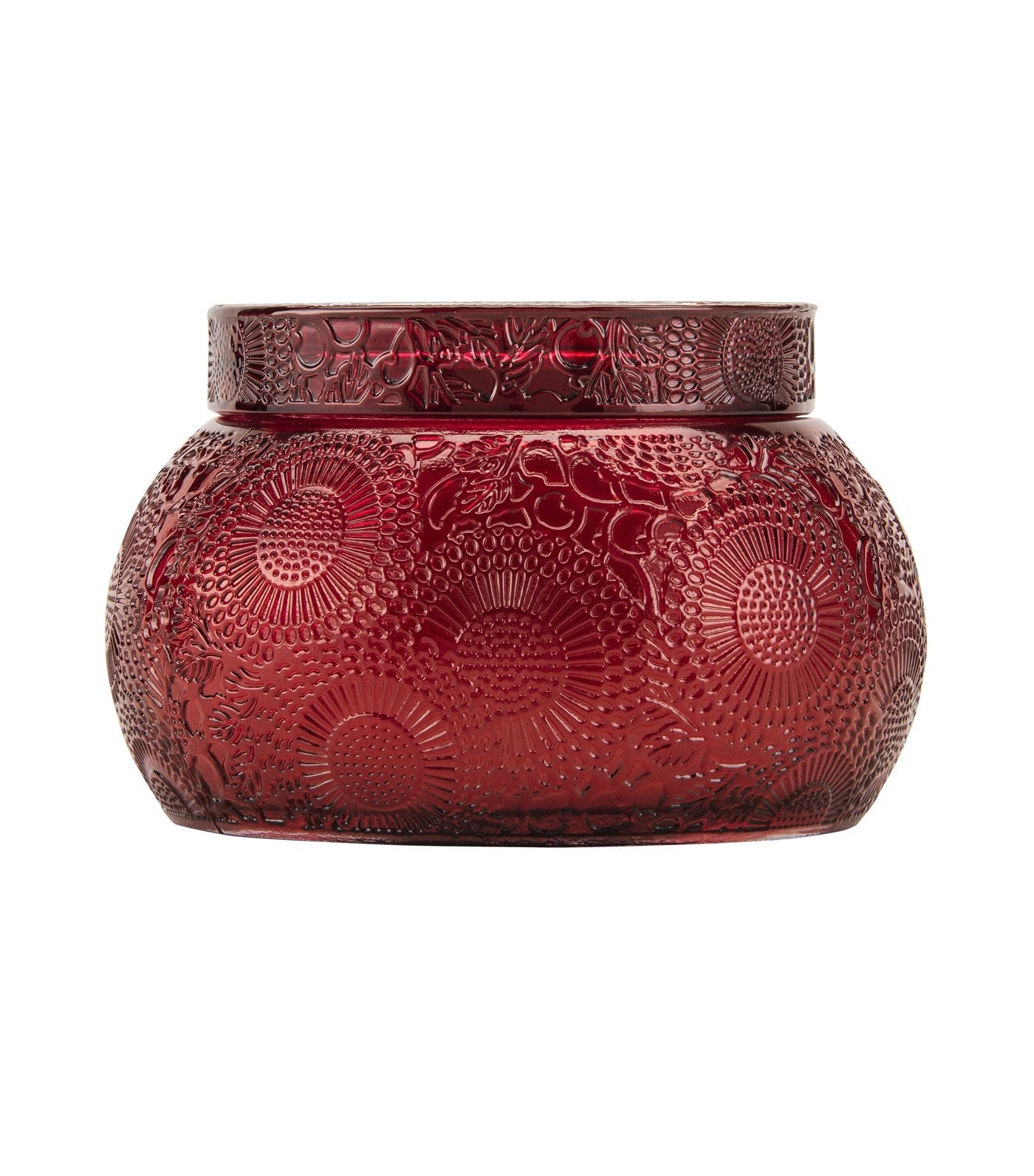 Voluspa Chawan Bowl 2 Wick Embossed Glass Candle