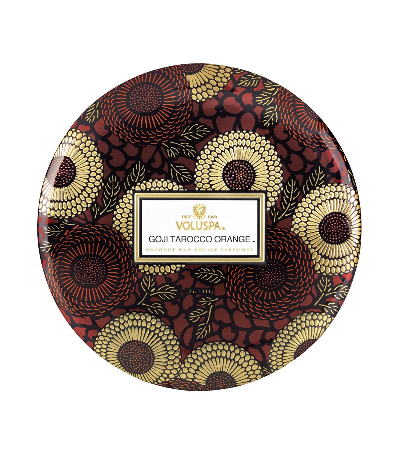 voluspa goji tarocco orange 3 wick decorative tin candle