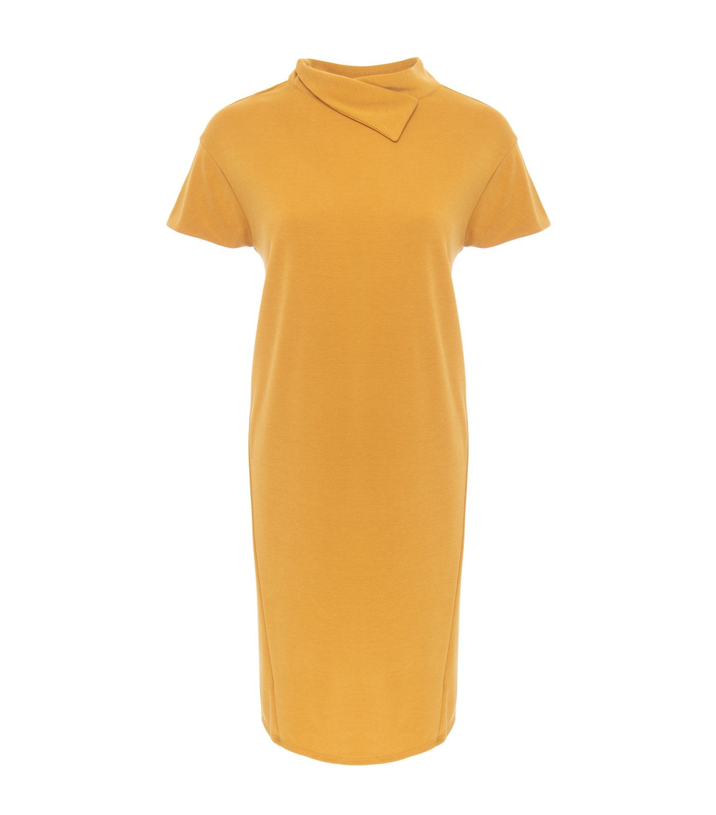 lady rustan eve asymmetrical collar shift dress