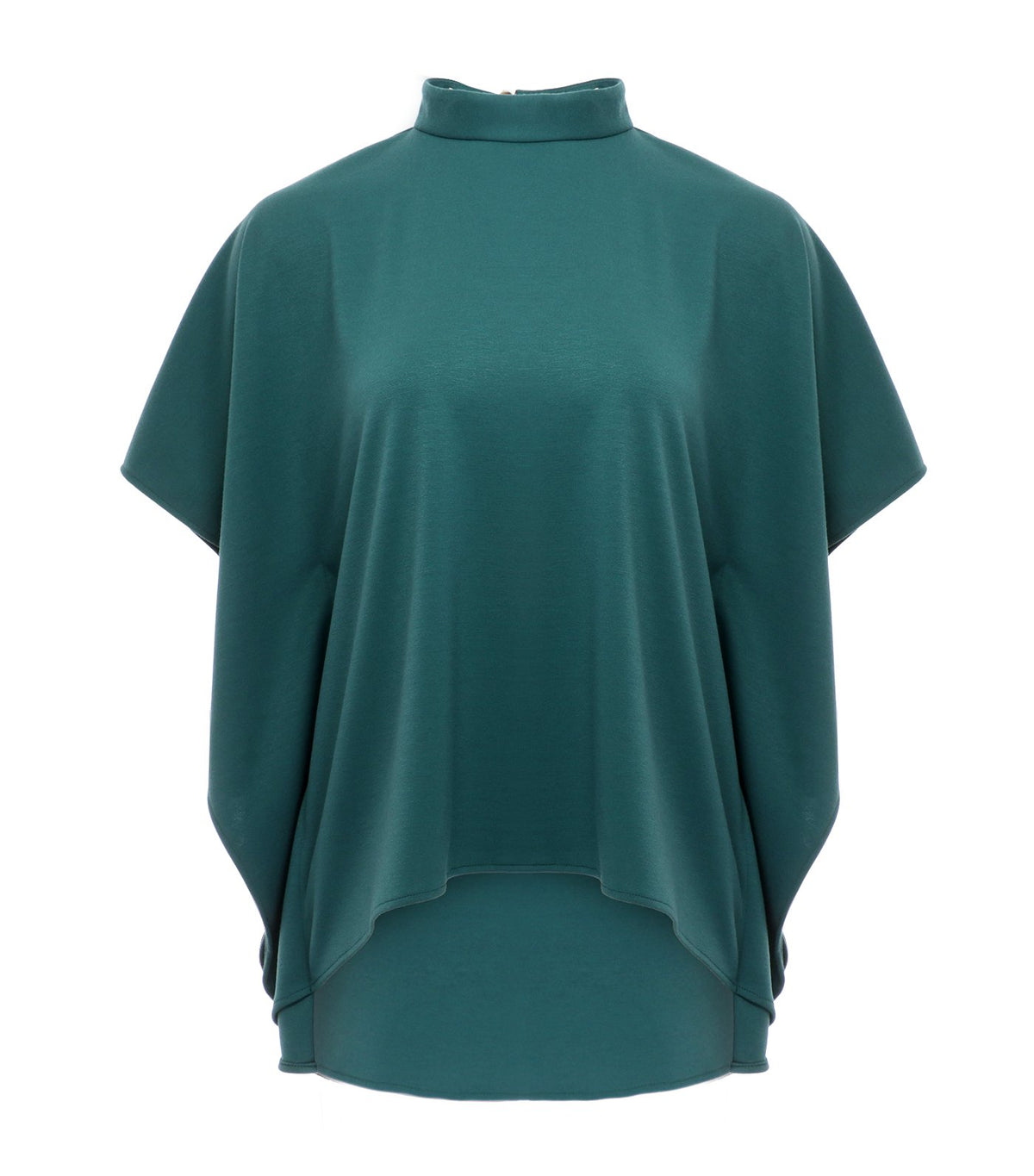 lady rustan mallen mock high neck blouse teal