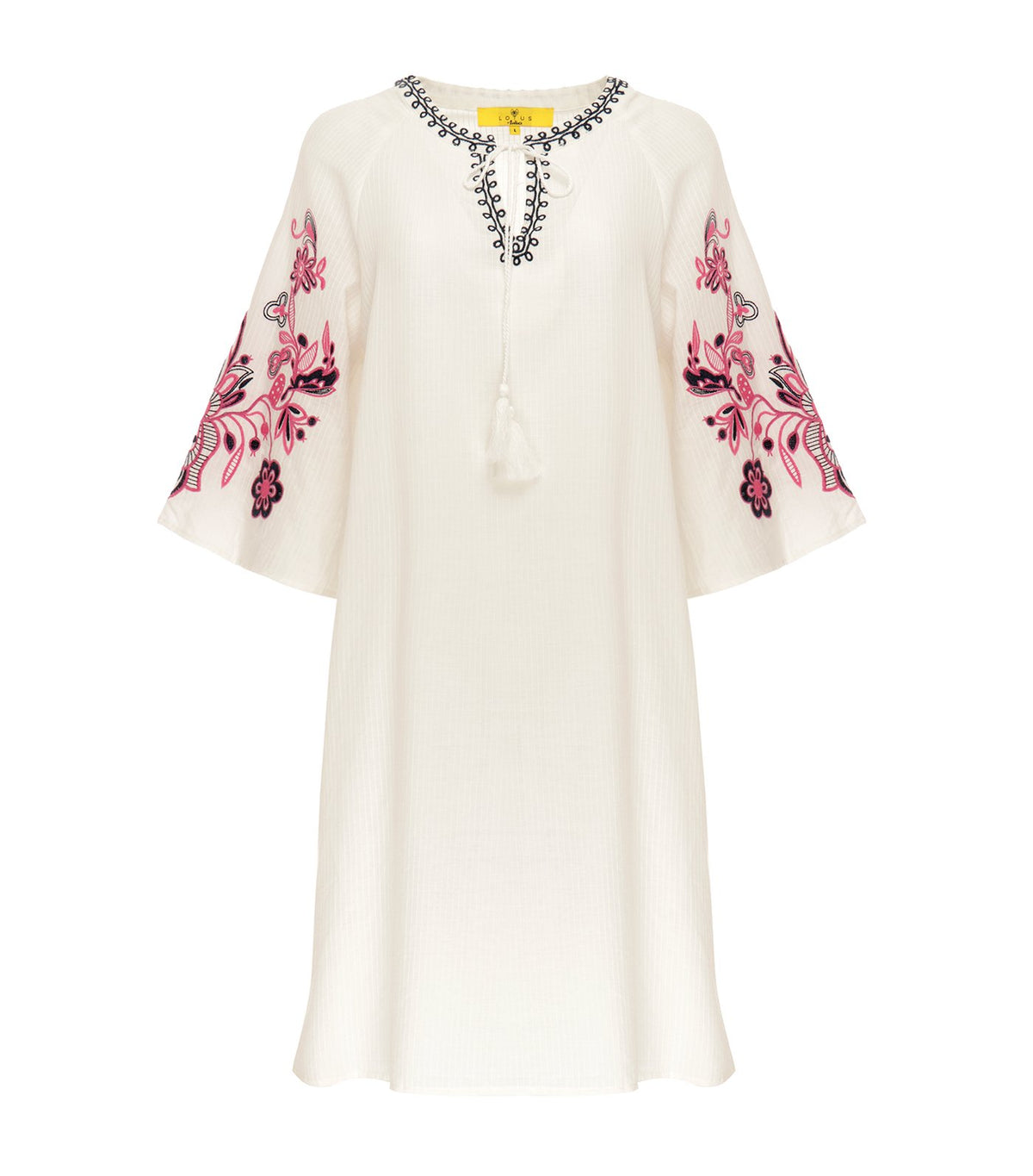 lotus resortwear kit embroidered tunic white