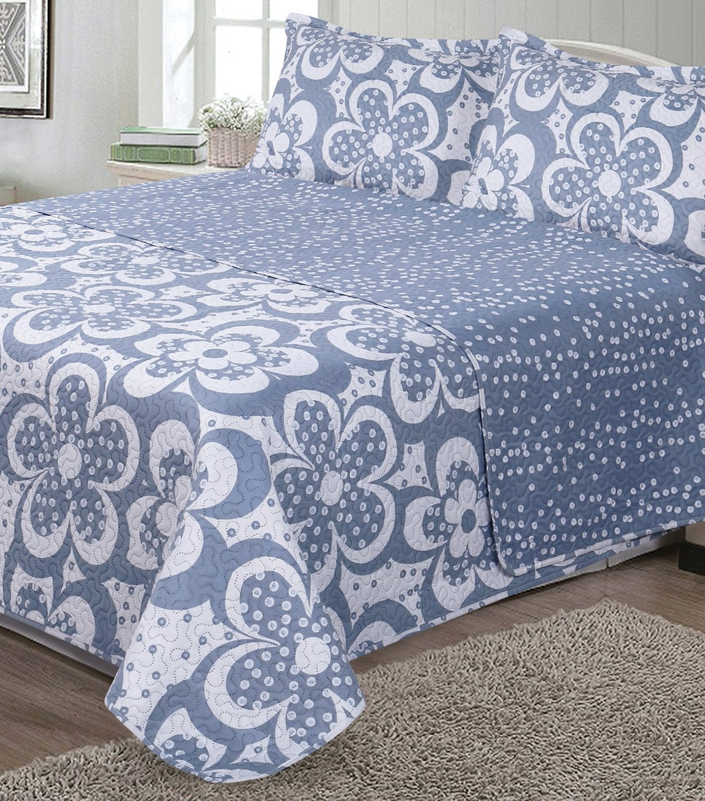 home & main kim printed faux quilt set king 