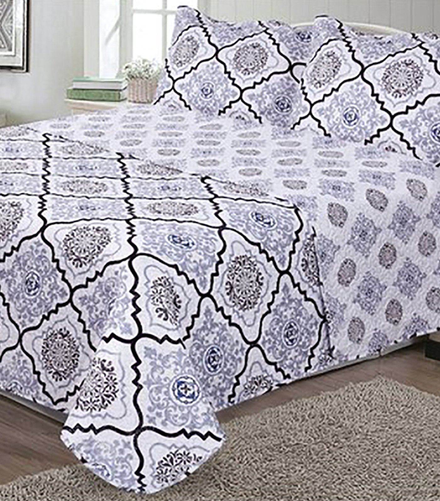 mantex shannon printed faux quilt set twin
