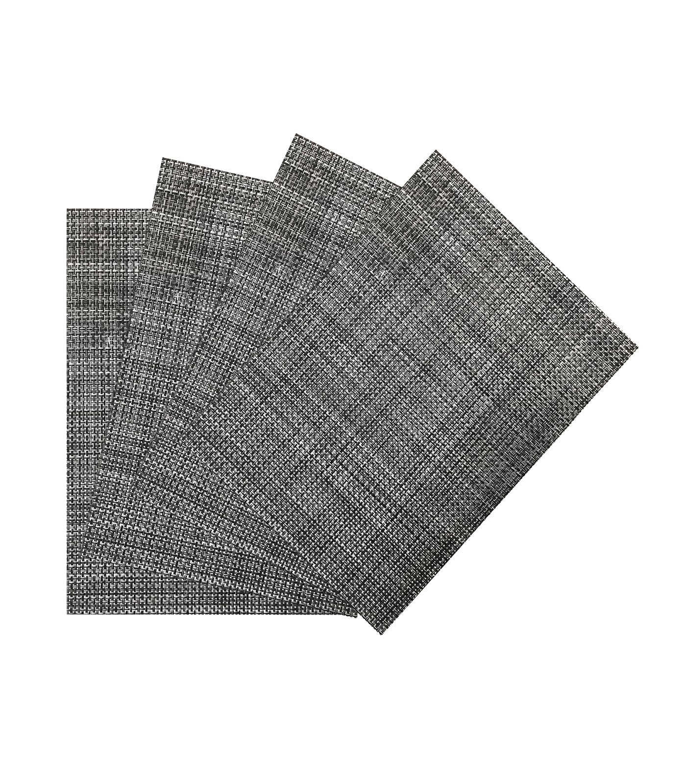 benson mills pewter longport woven vinyl place mat set of 4 (13"x18")