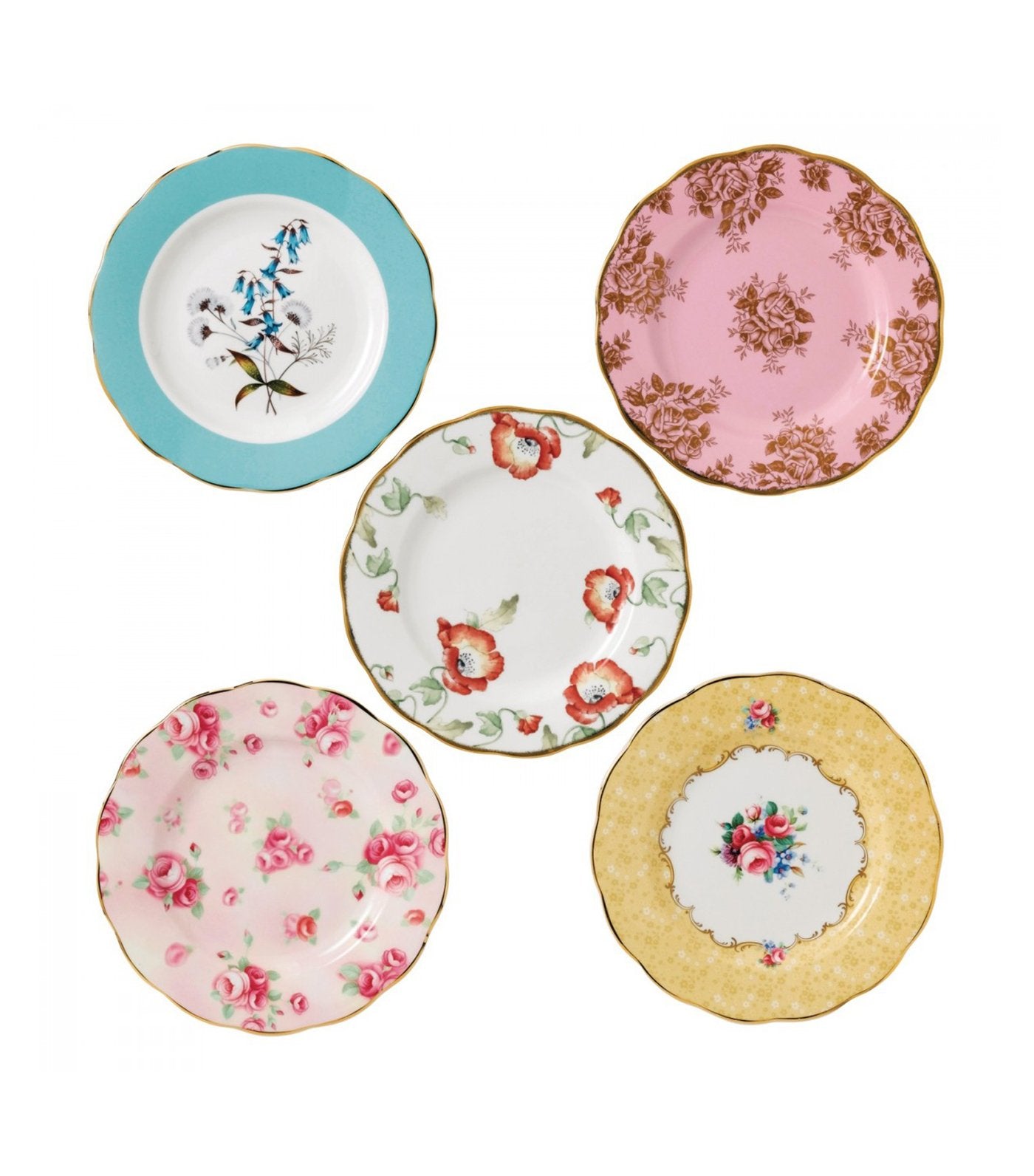 royal albert 100 Years of royal albert 5 piece plate set (1950-1990)