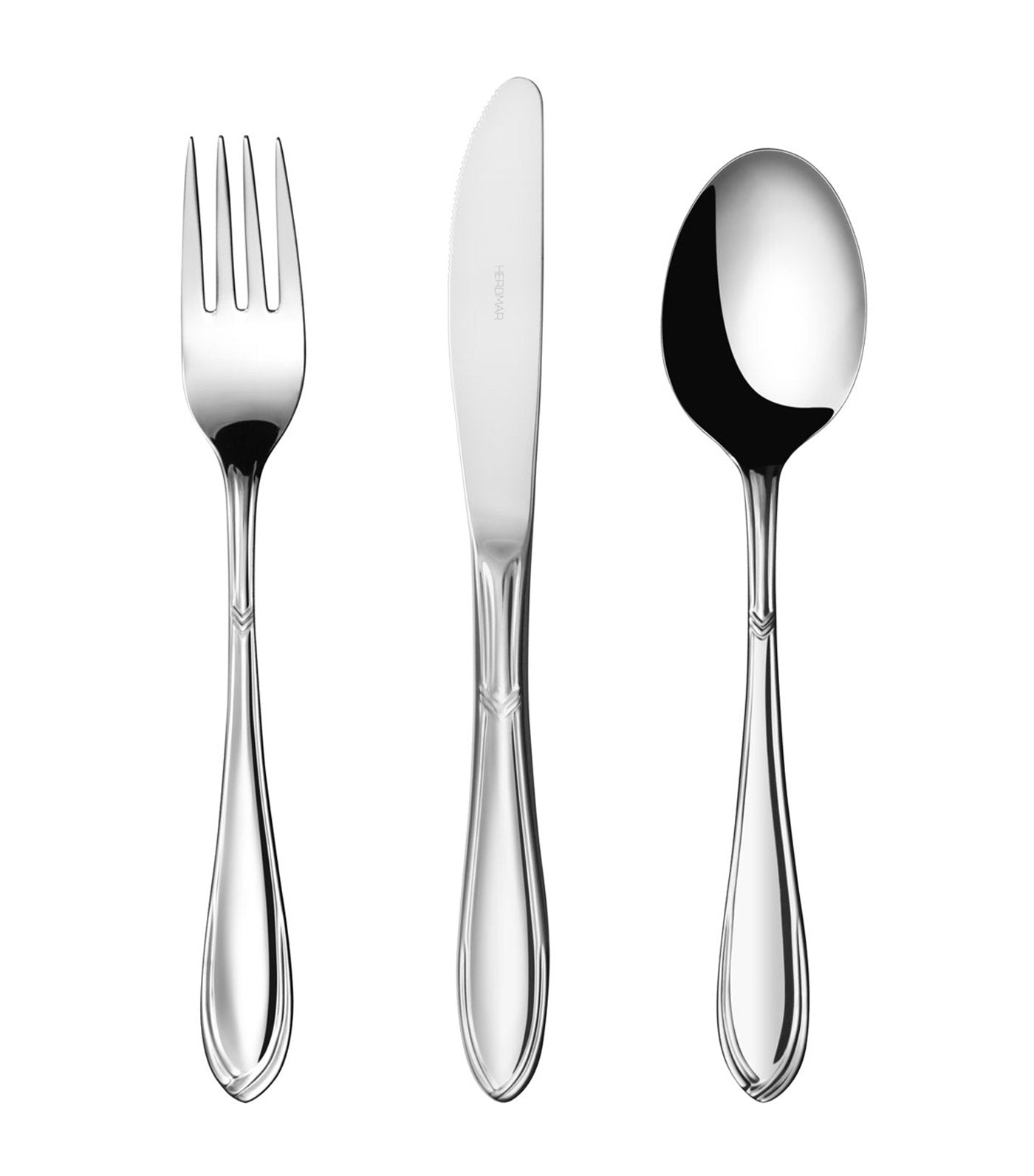 herdmar new york 24-piece flatware set with gold design and wood canteen