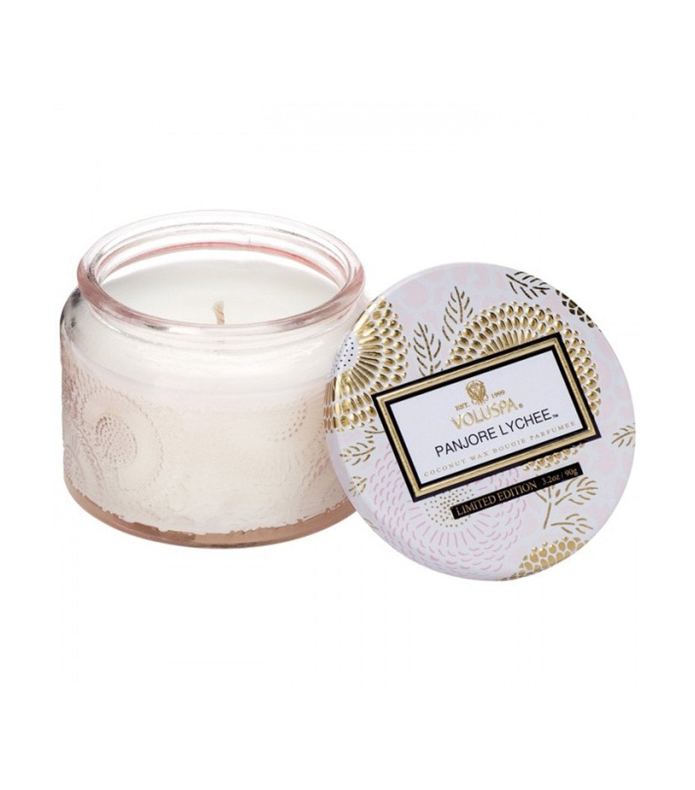 voluspa panjore lychee petite candle in colored jar with lid