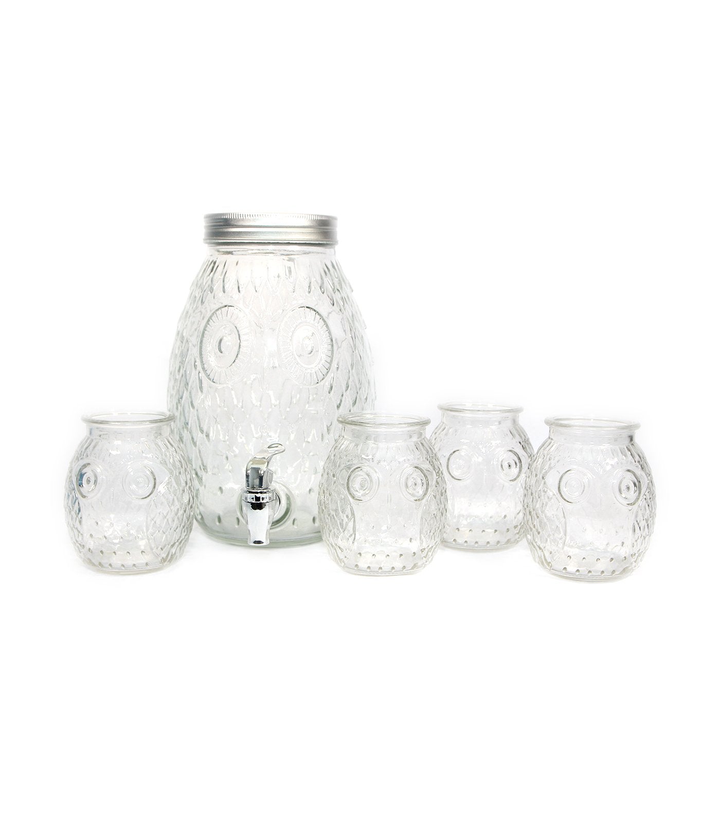 royal leerdam four-piece bubo drinking jar and one piece dispenser