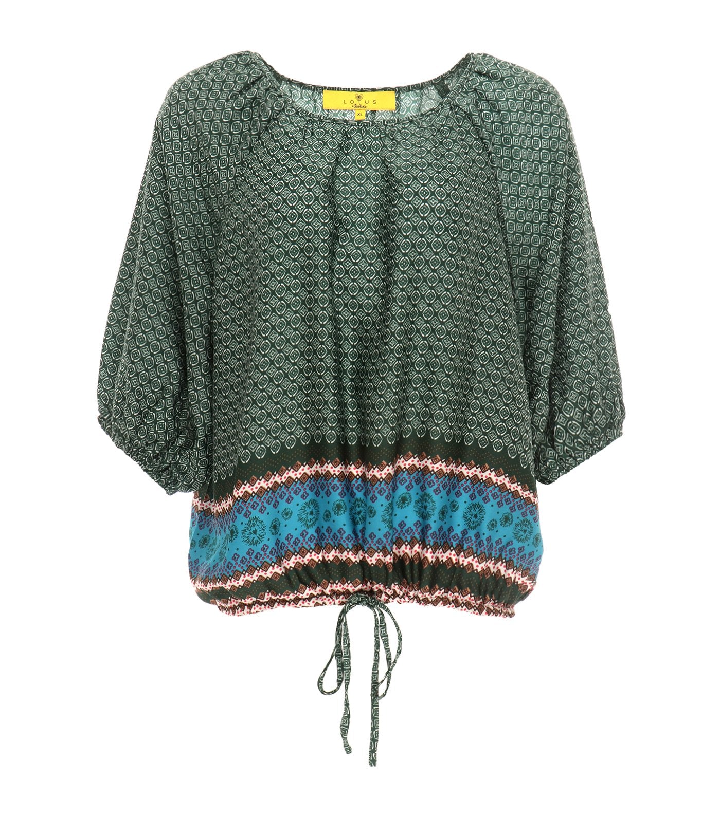 lotus resortwear amalfi blouse green