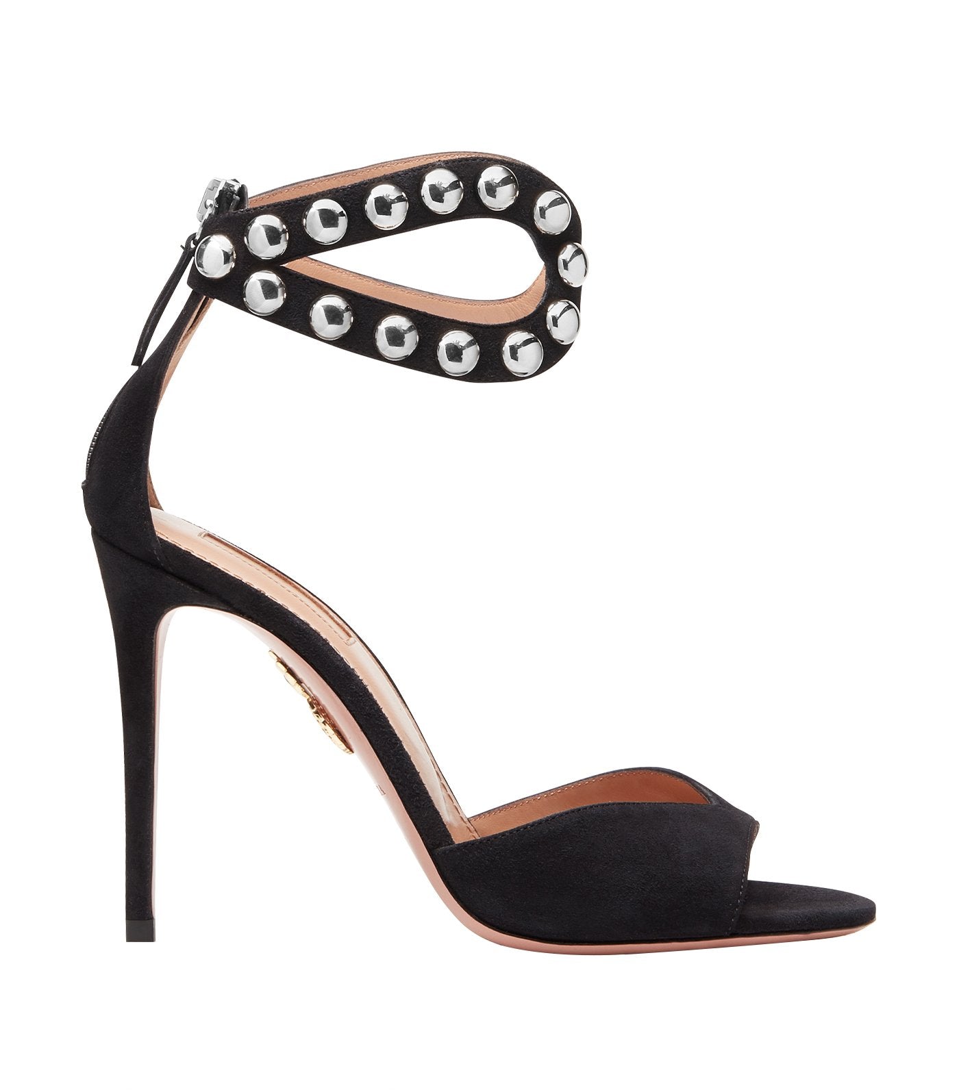 aquazzura black suede dj sandal 105 heels