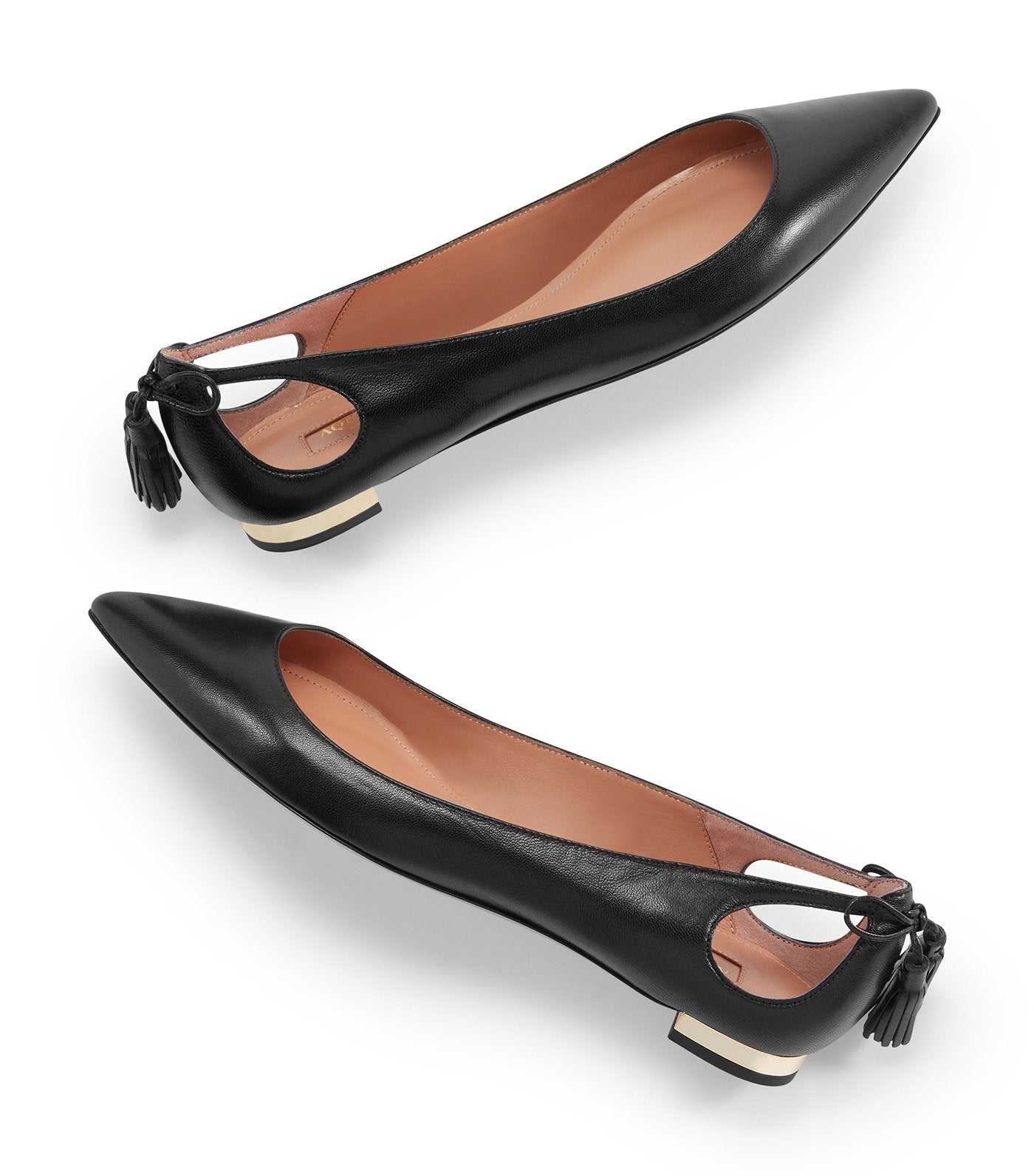 aquazzura black pointed toe forever marilyn ballet flat