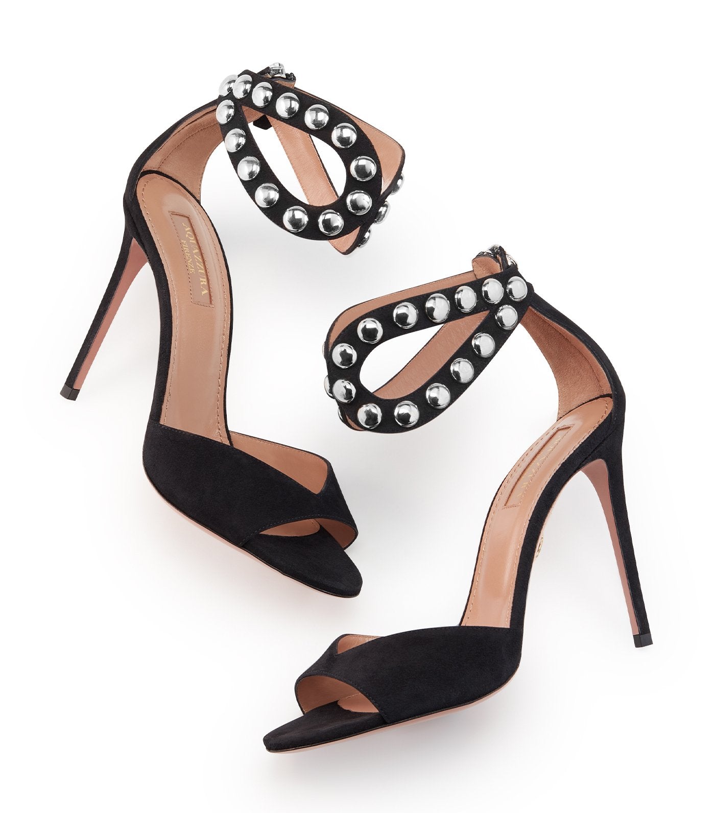 aquazzura black suede dj sandal 105 heels