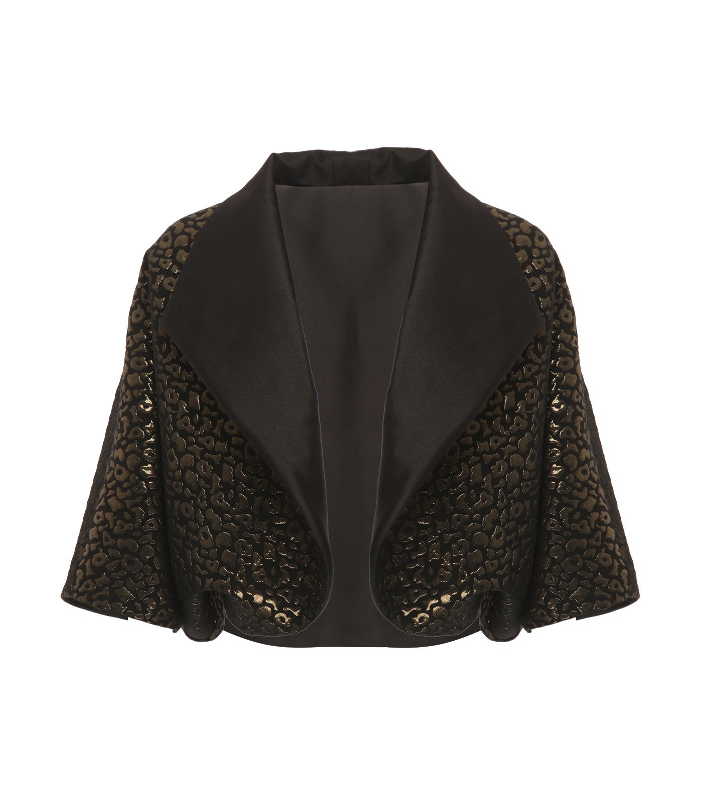 criselda korina collared brocade jacket gold
