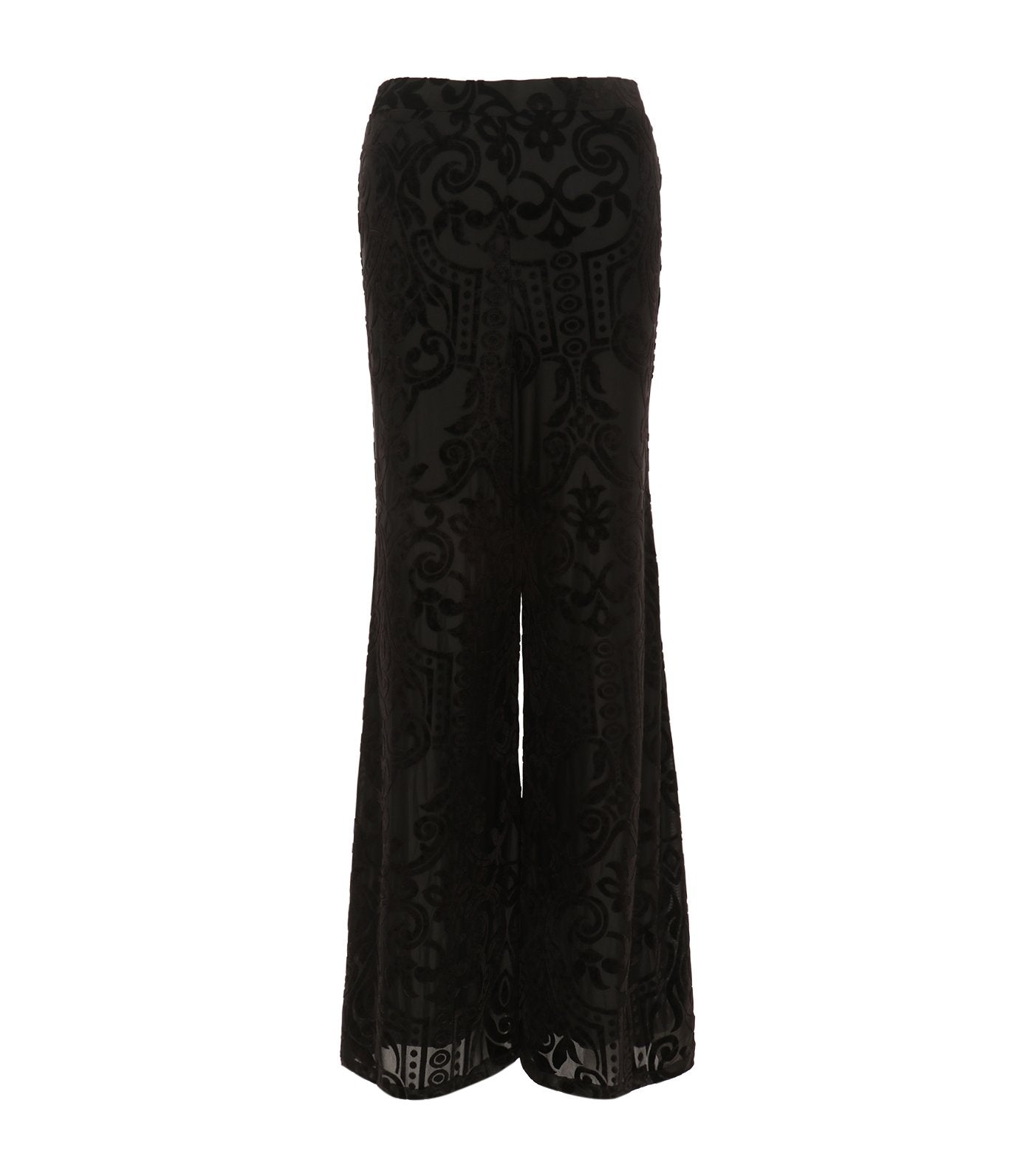 criselda palazzo velvet detailed pants black