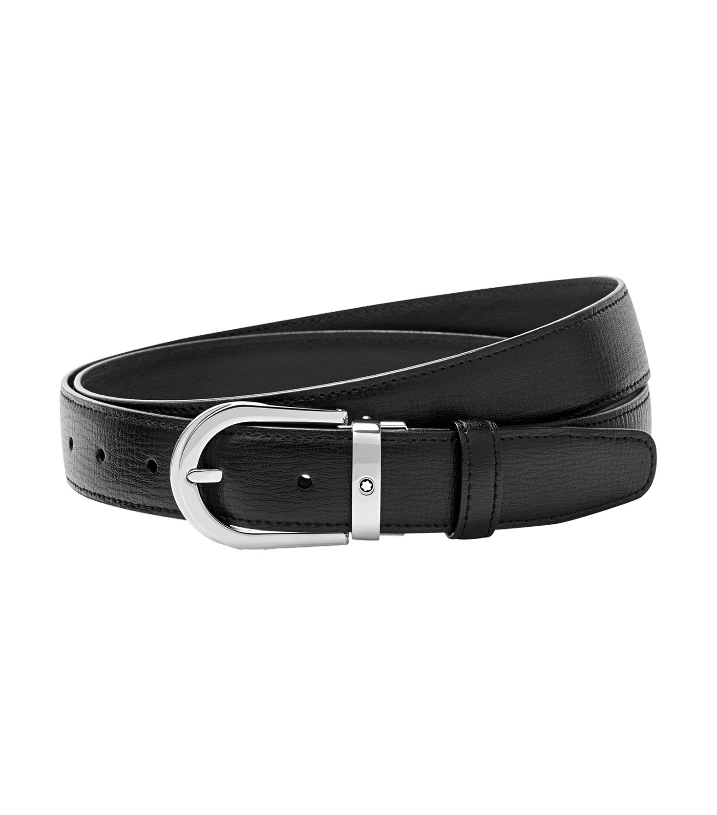 Horseshoe Shiny Palladium-Coated Pin Buckle Belt