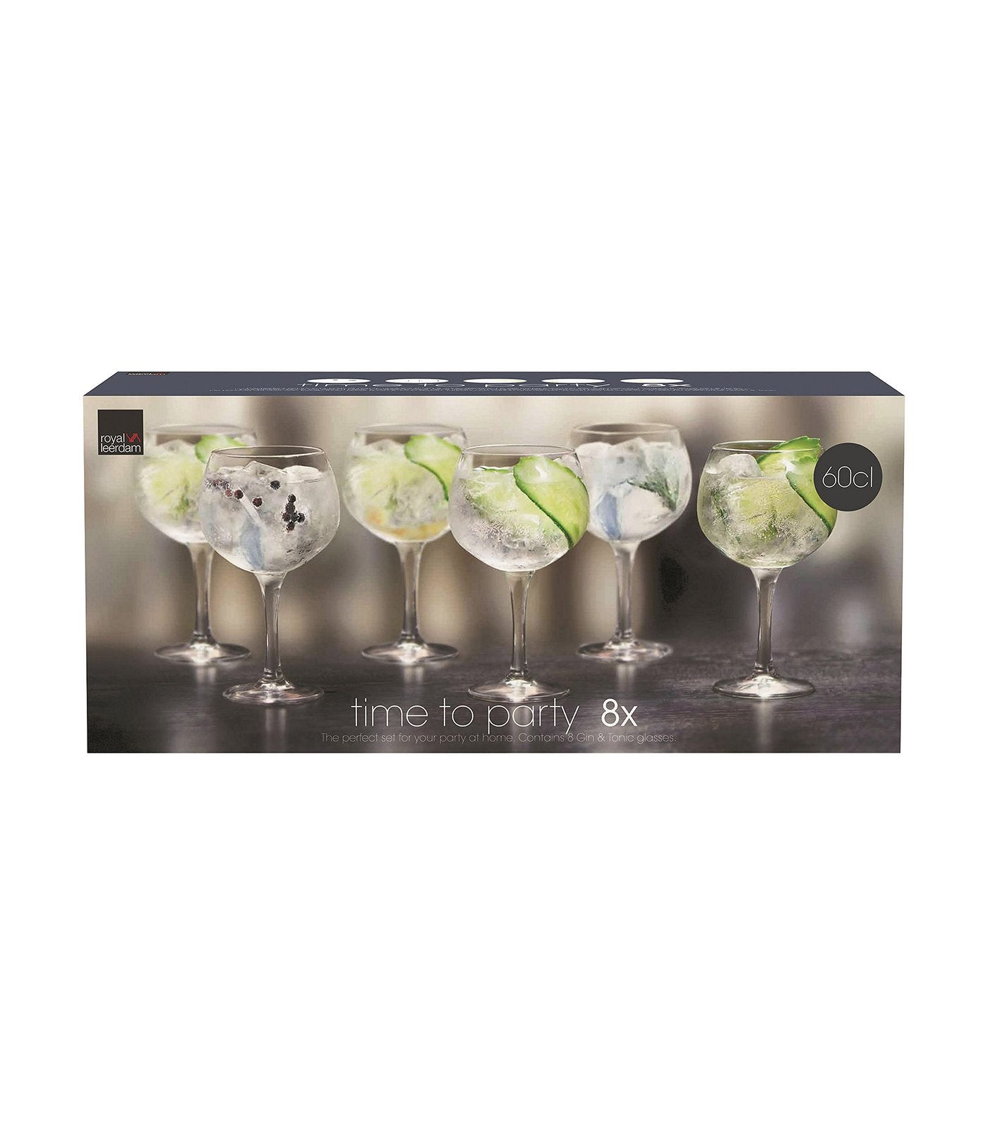 royal leerdam time to party 8-piece gin and tonic set 