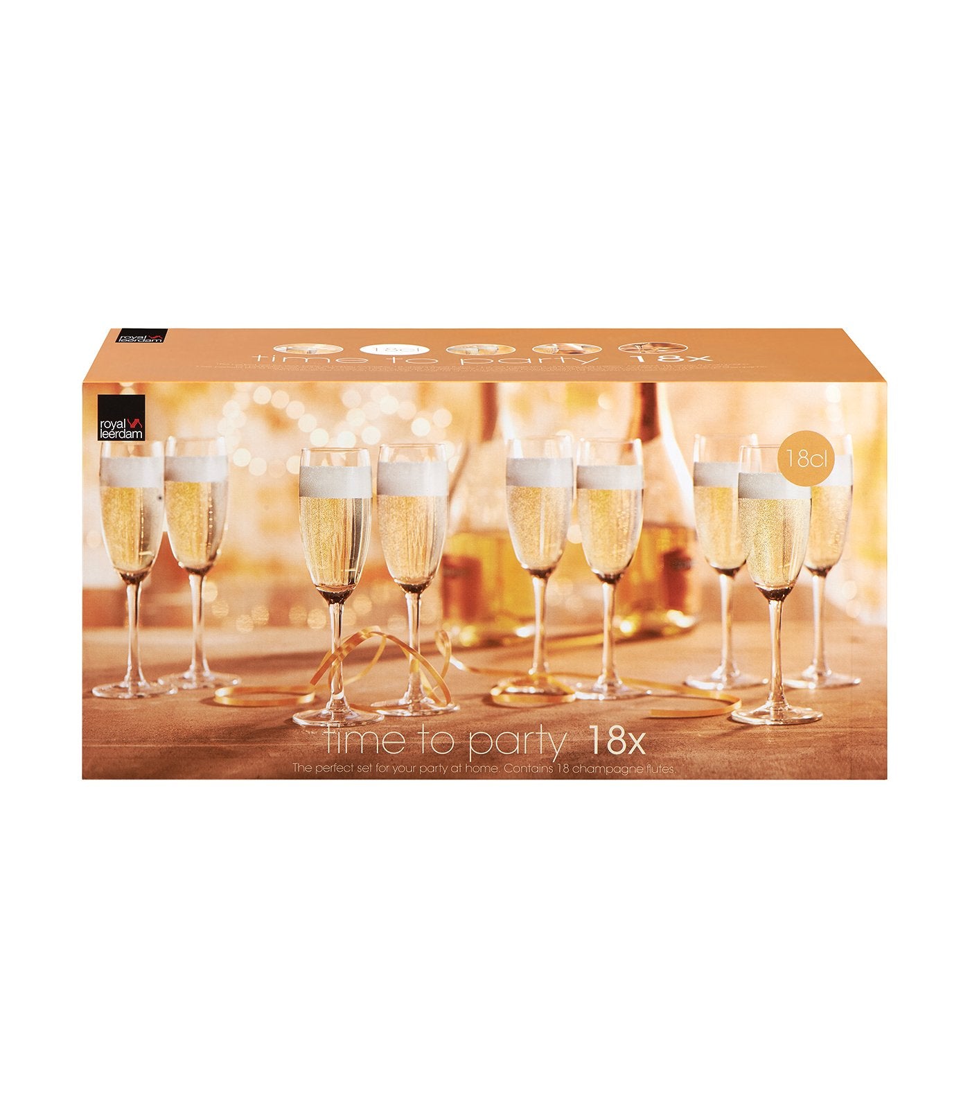 royal leerdam time to party 18-piece set of champagne flutes