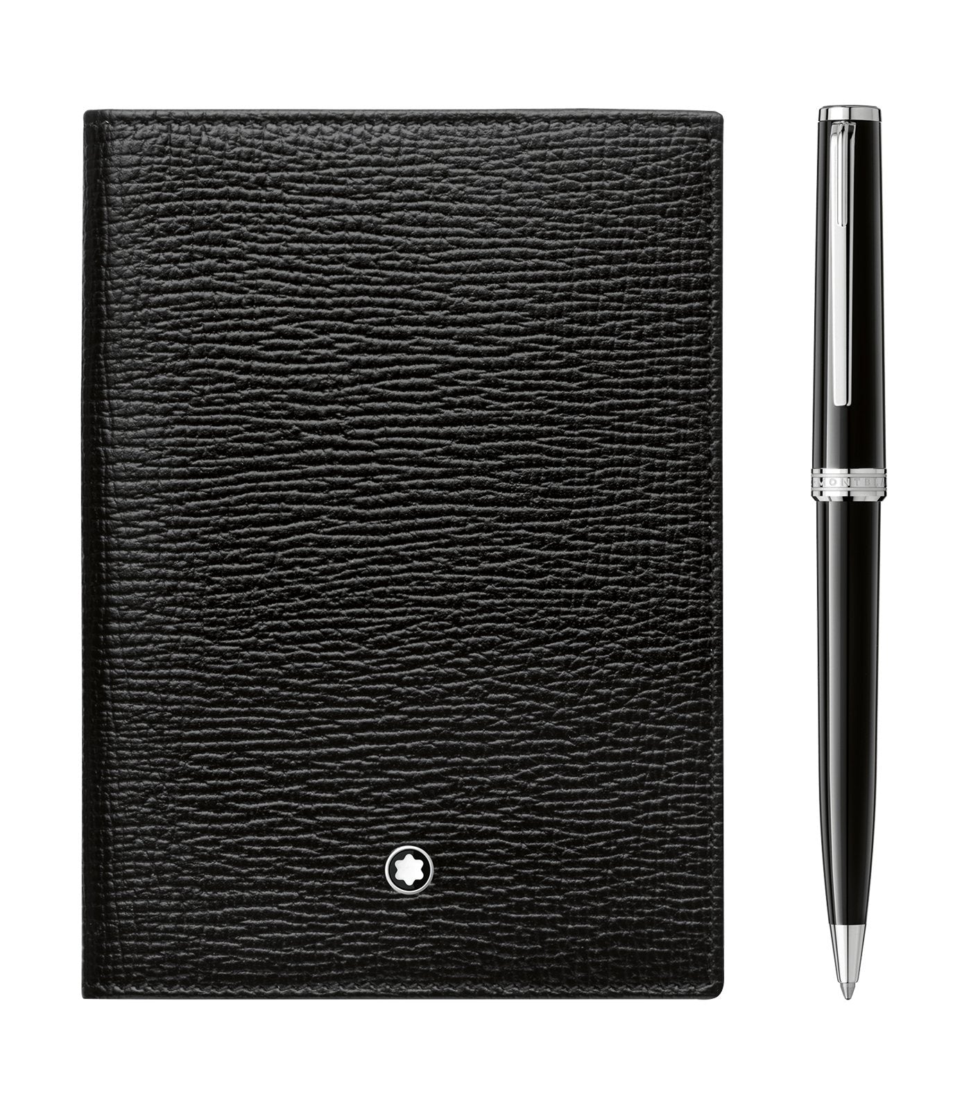 PIX Black Ballpoint Pen and Meisterstück Selection Passport Holder Black Set