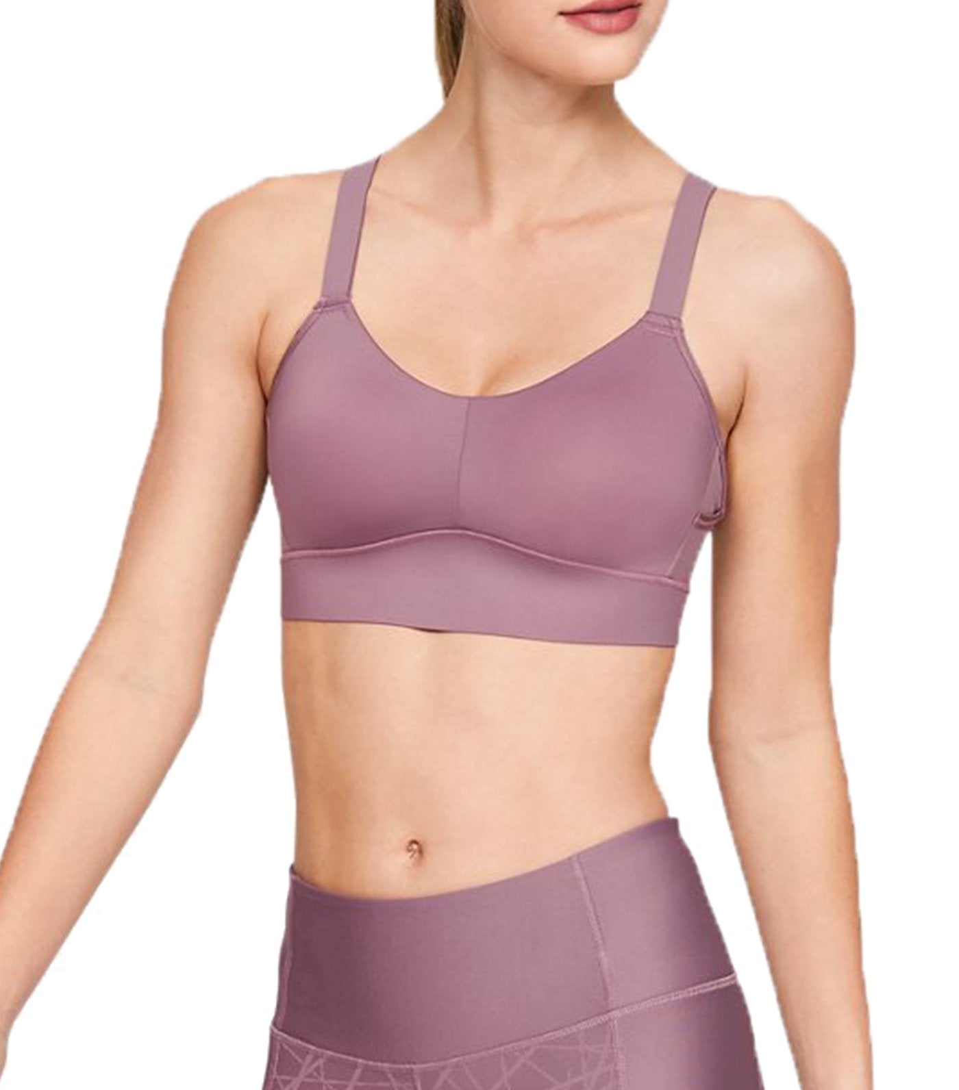 under armour ua breathelux mid sports bra purple