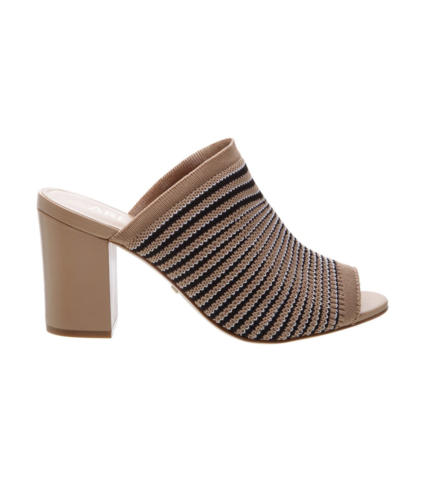 Striped Knit Beige Mules