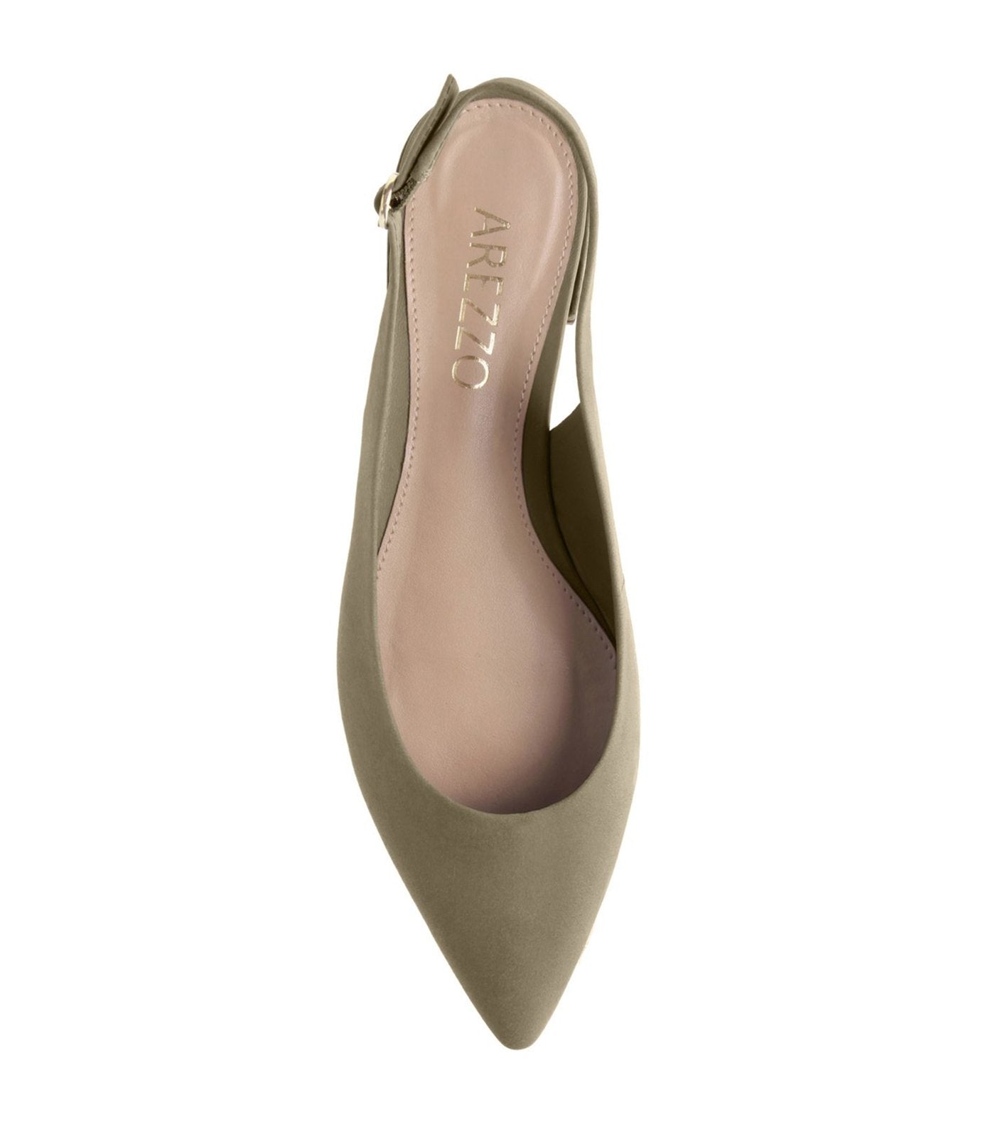 arezzo pointed slingback flats soft army