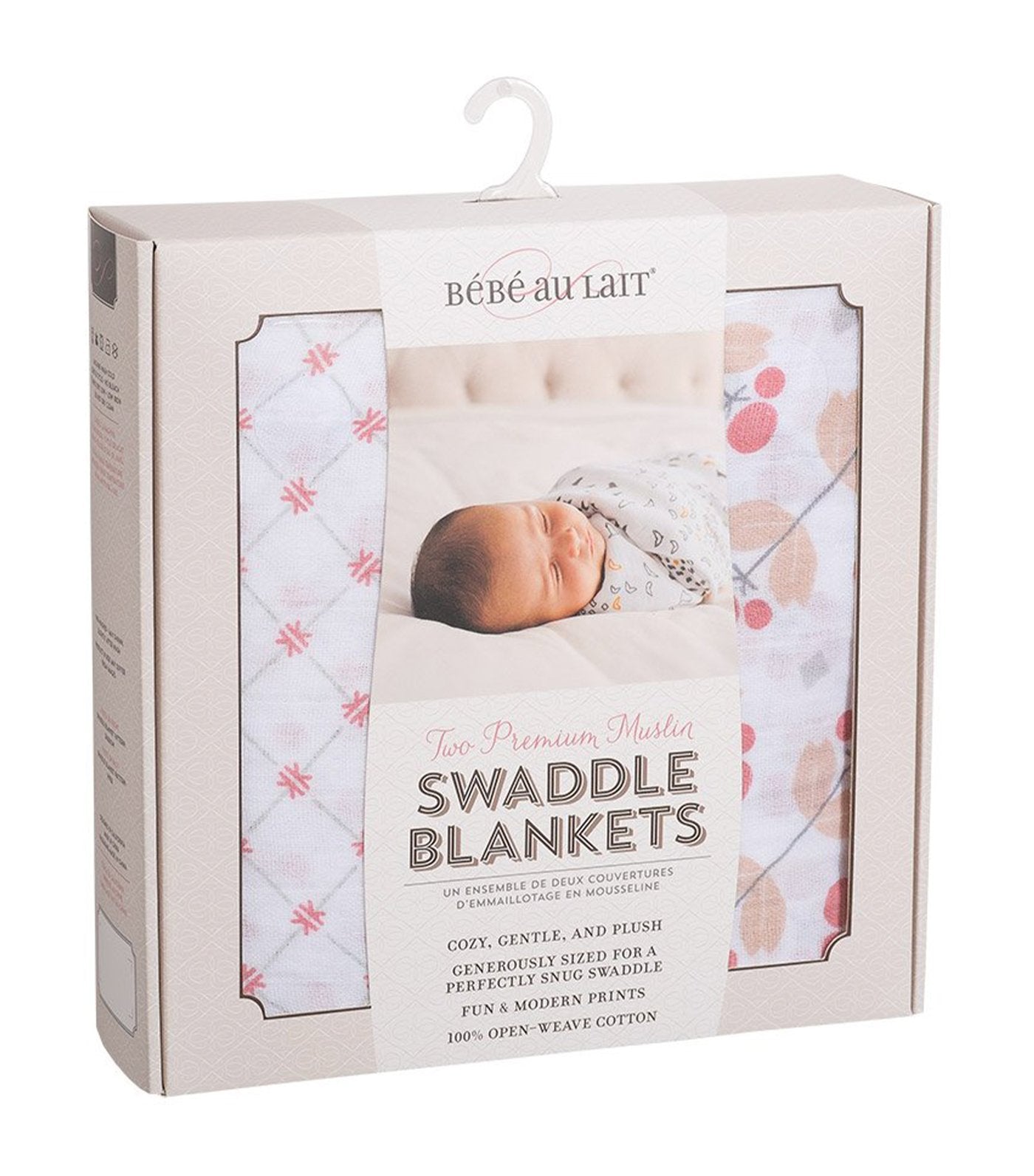 bebe au lait swaddle blankets set of 2 dewberry and lattice