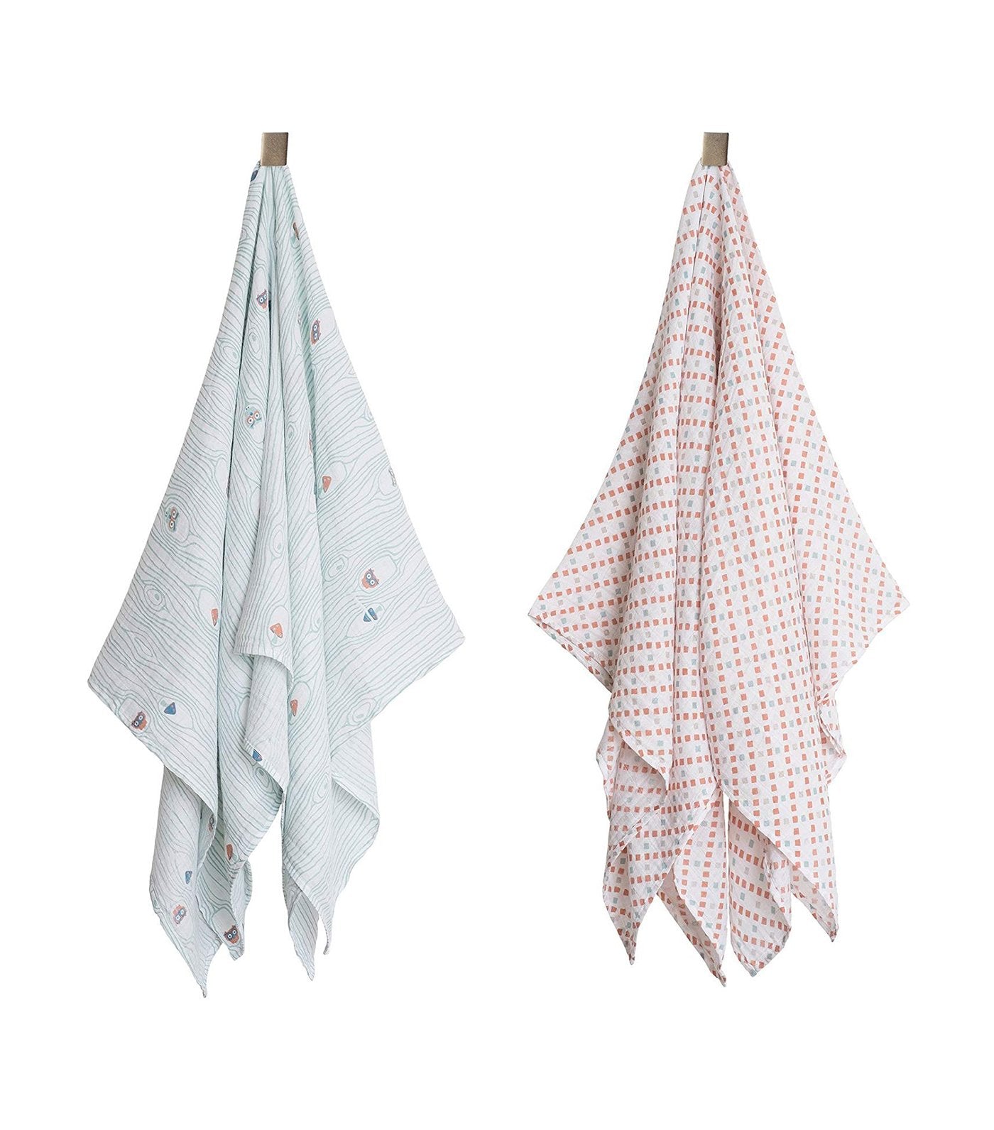 bebe au lait swaddle blankets set of 2 little owl and tinsley