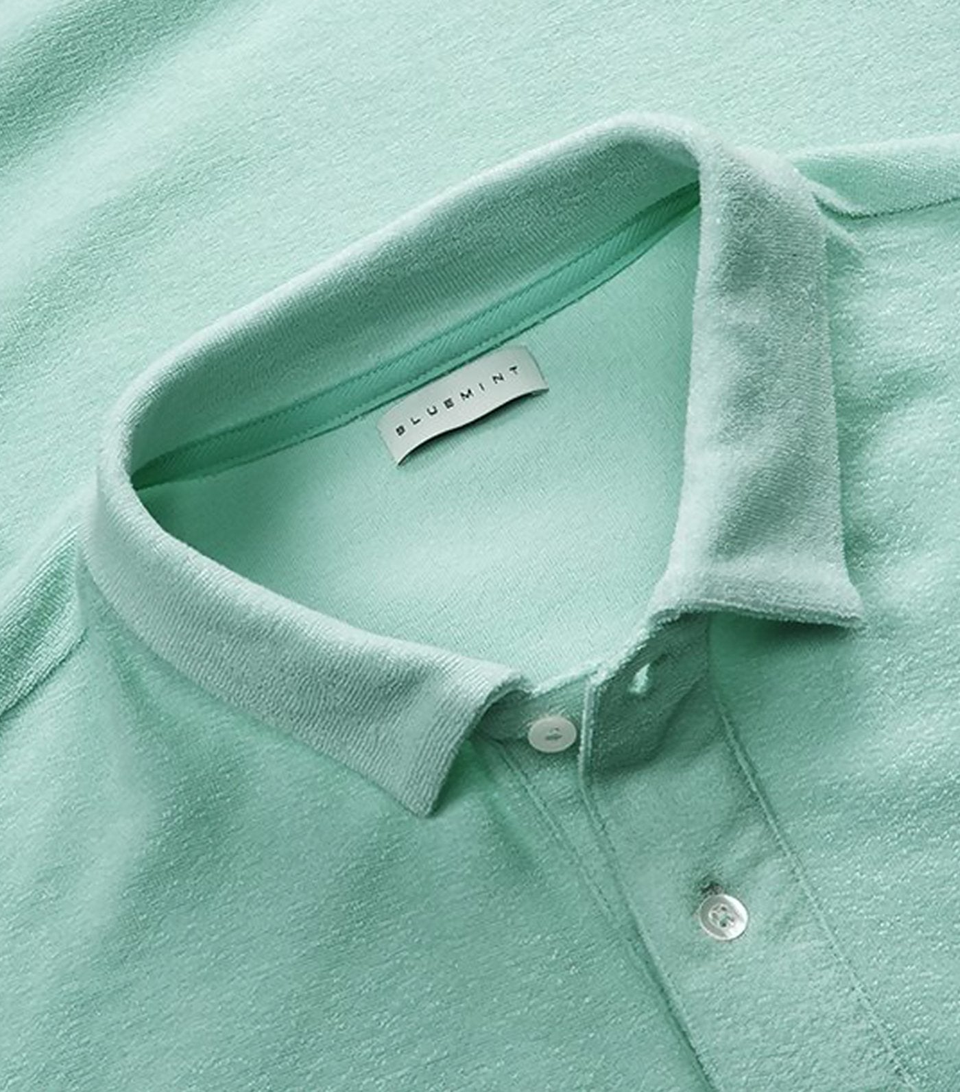 bluemint nile green yam terry polo shirt