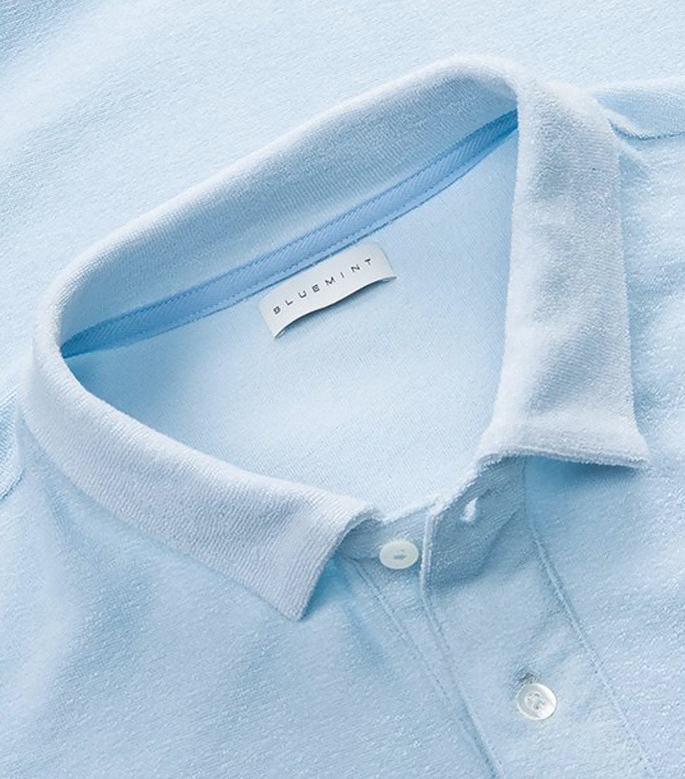 bluemint sky blue yam terry polo