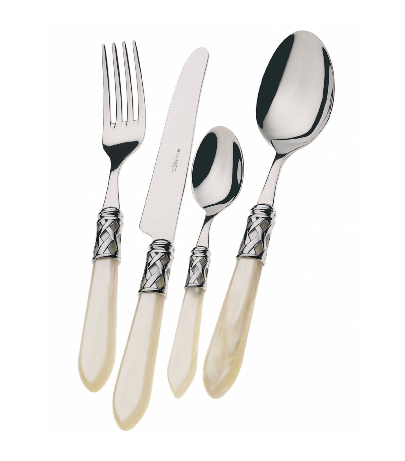 aladdin ivory chromed ring 24-piece flatware set