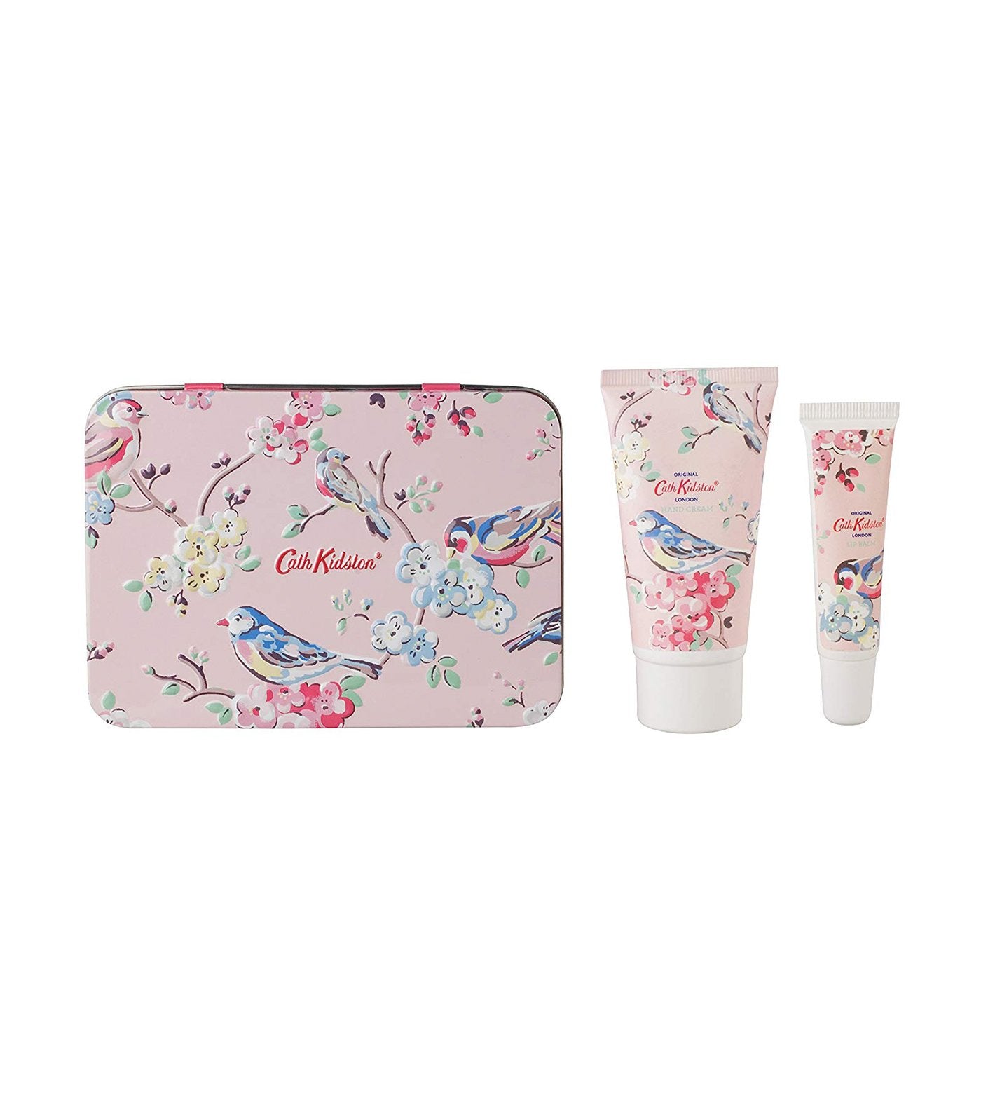 cath kidston blossom birds white clover and matcha tea hand and lip tin