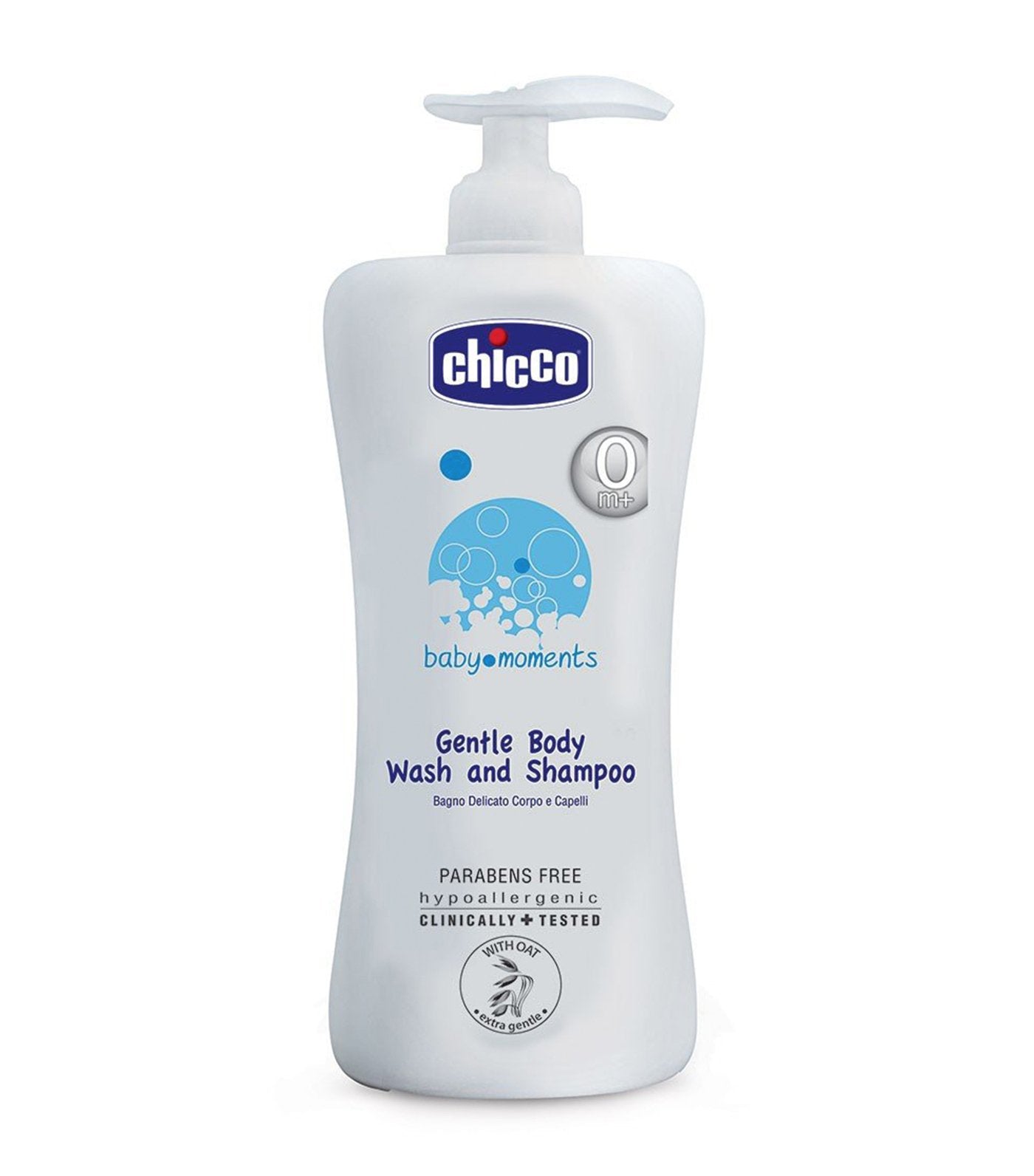 chicco baby moments gentle body wash and shampoo 500ml