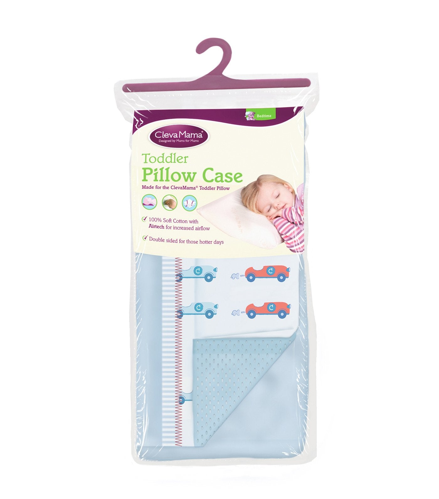 clevamama® blue toddler pillow case 