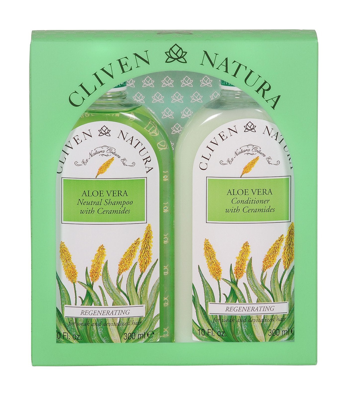 cliven natura aloe vera regenerating shampoo and conditioner set