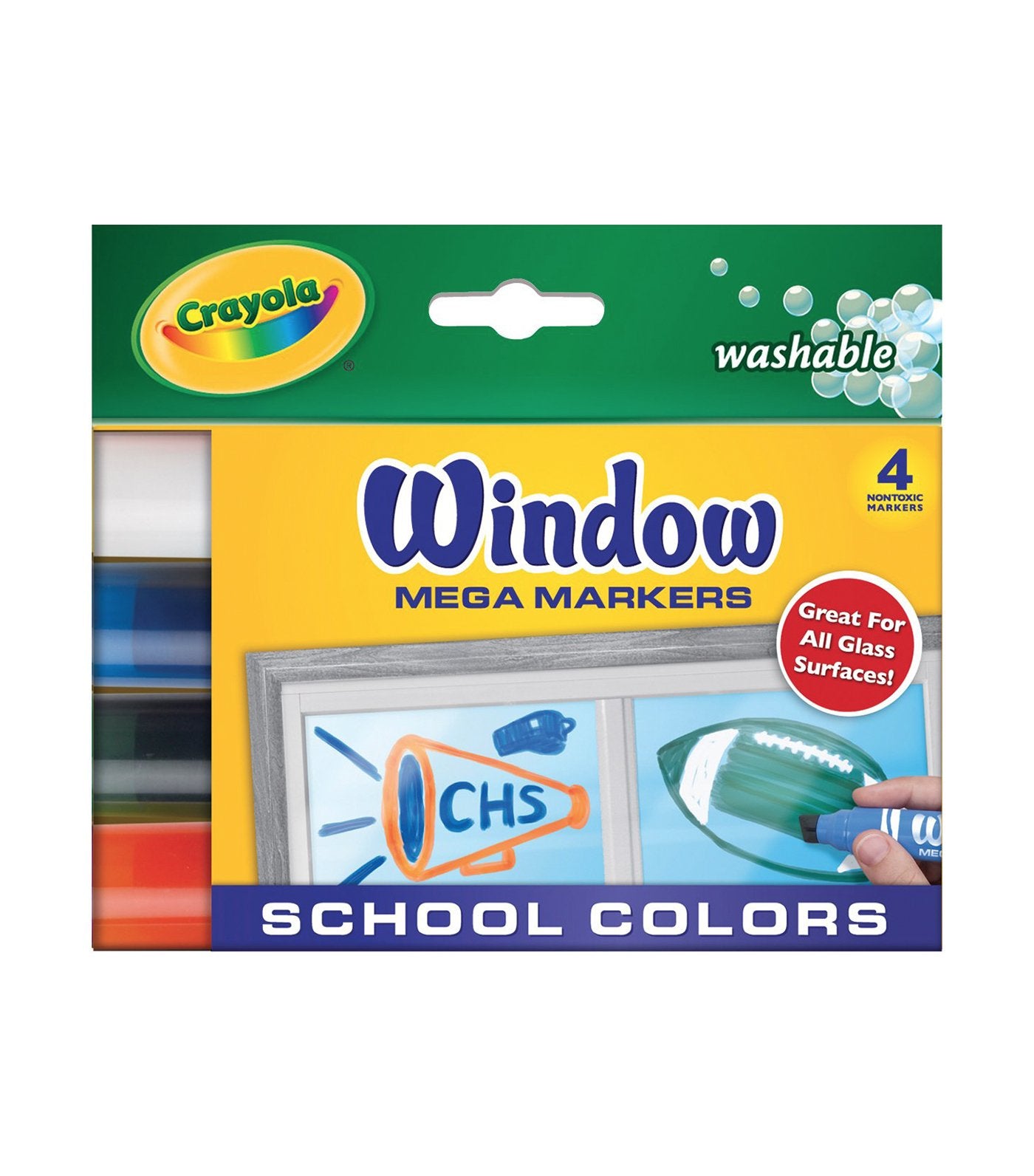 crayola washable window markers 4 count primary