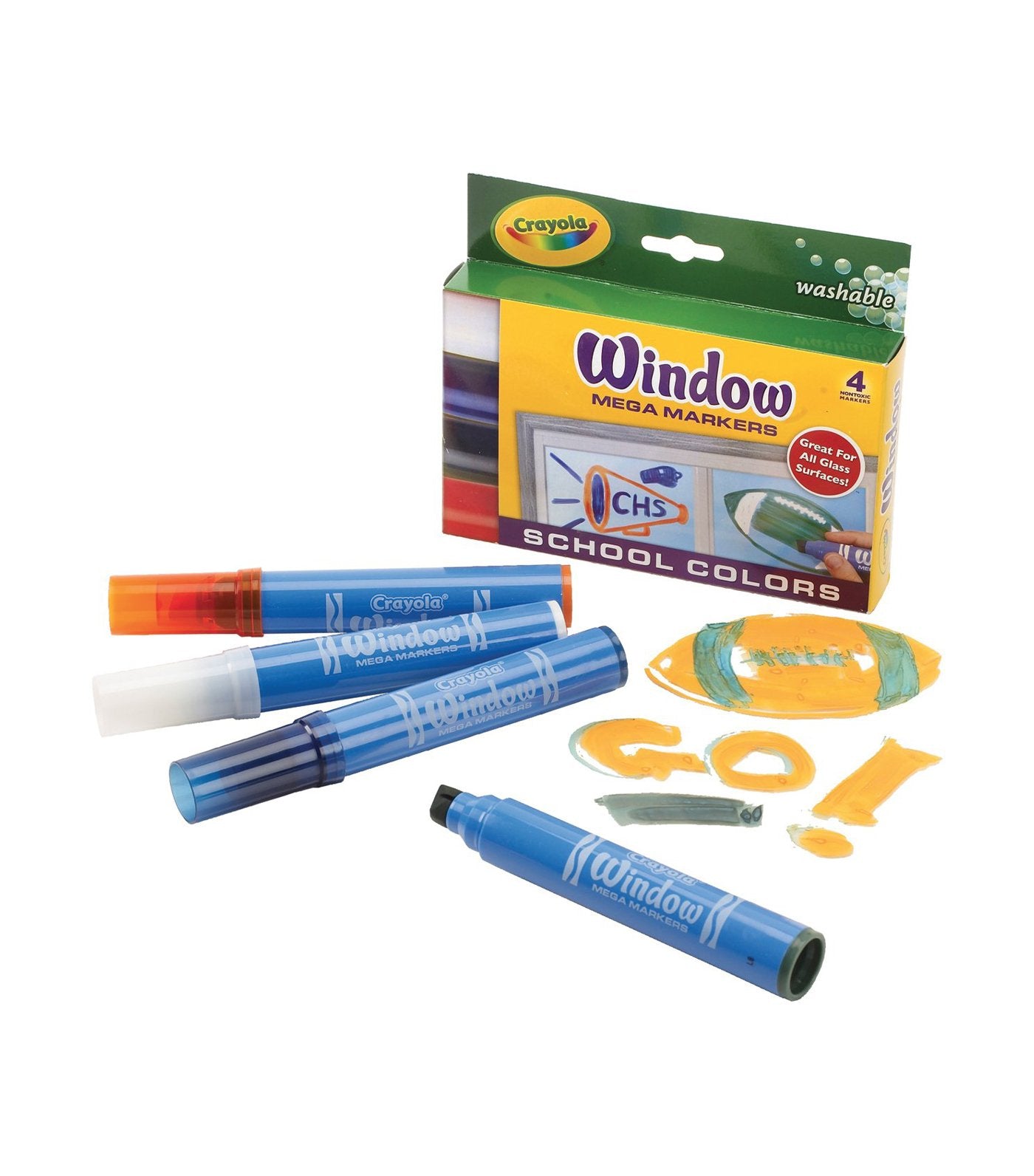 crayola washable window markers 4 count primary