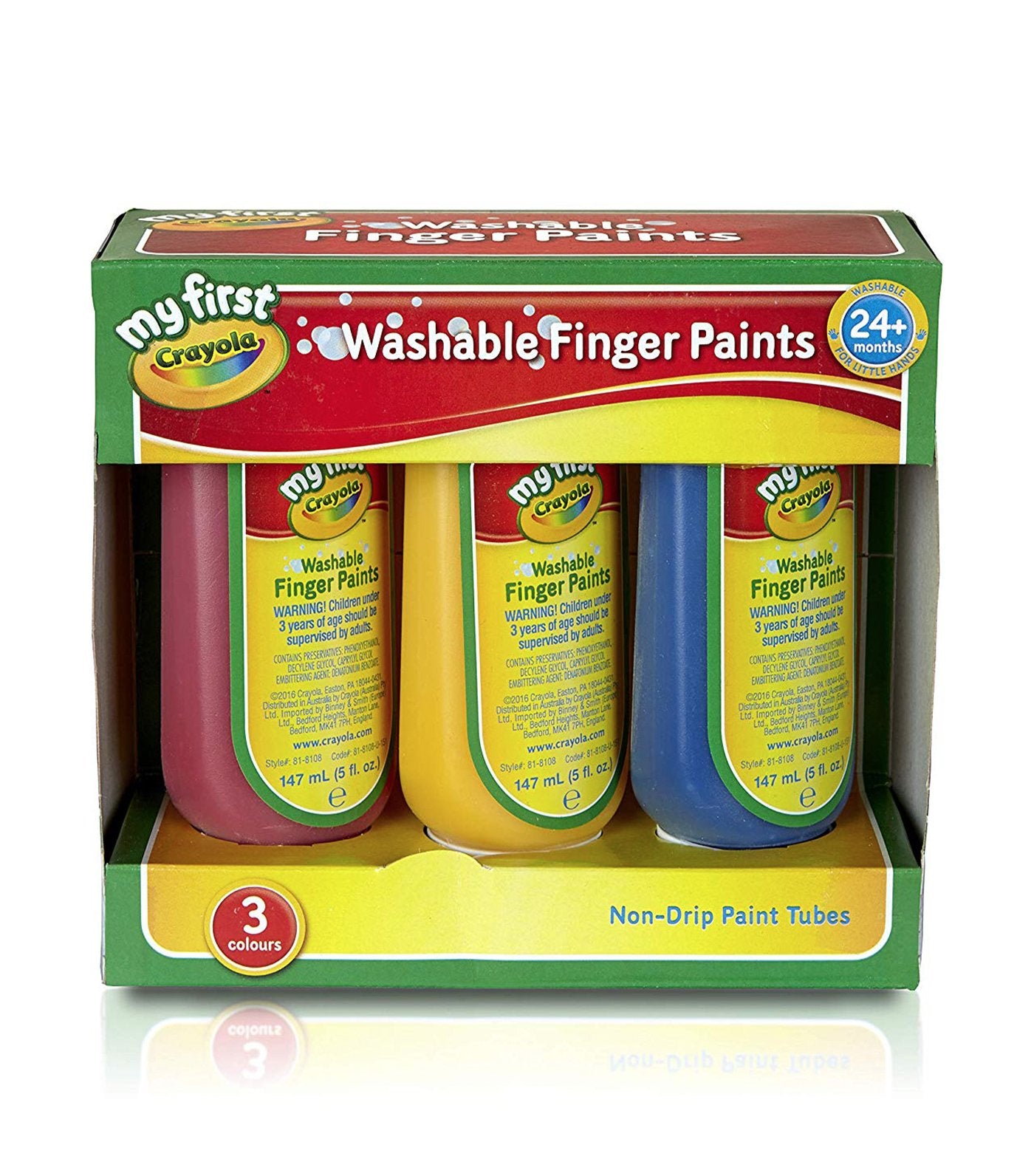 crayola my first washable finger paints 3 count primary