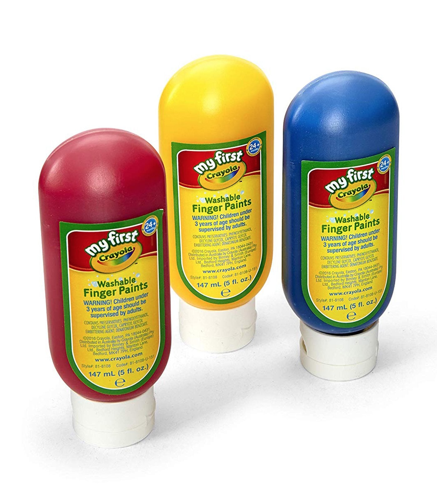 crayola my first washable finger paints 3 count primary