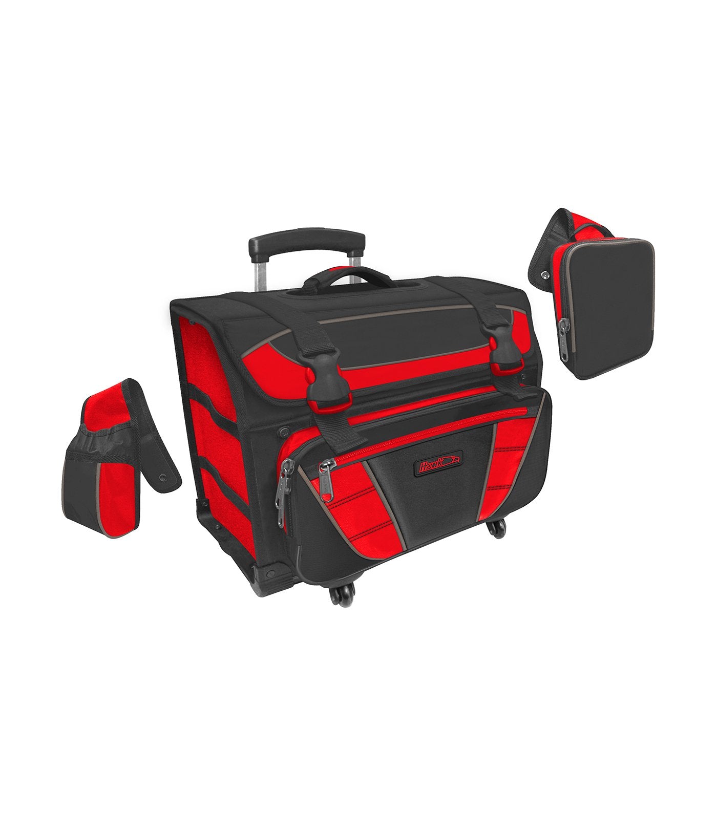 hawk black and red box house trolley bag 