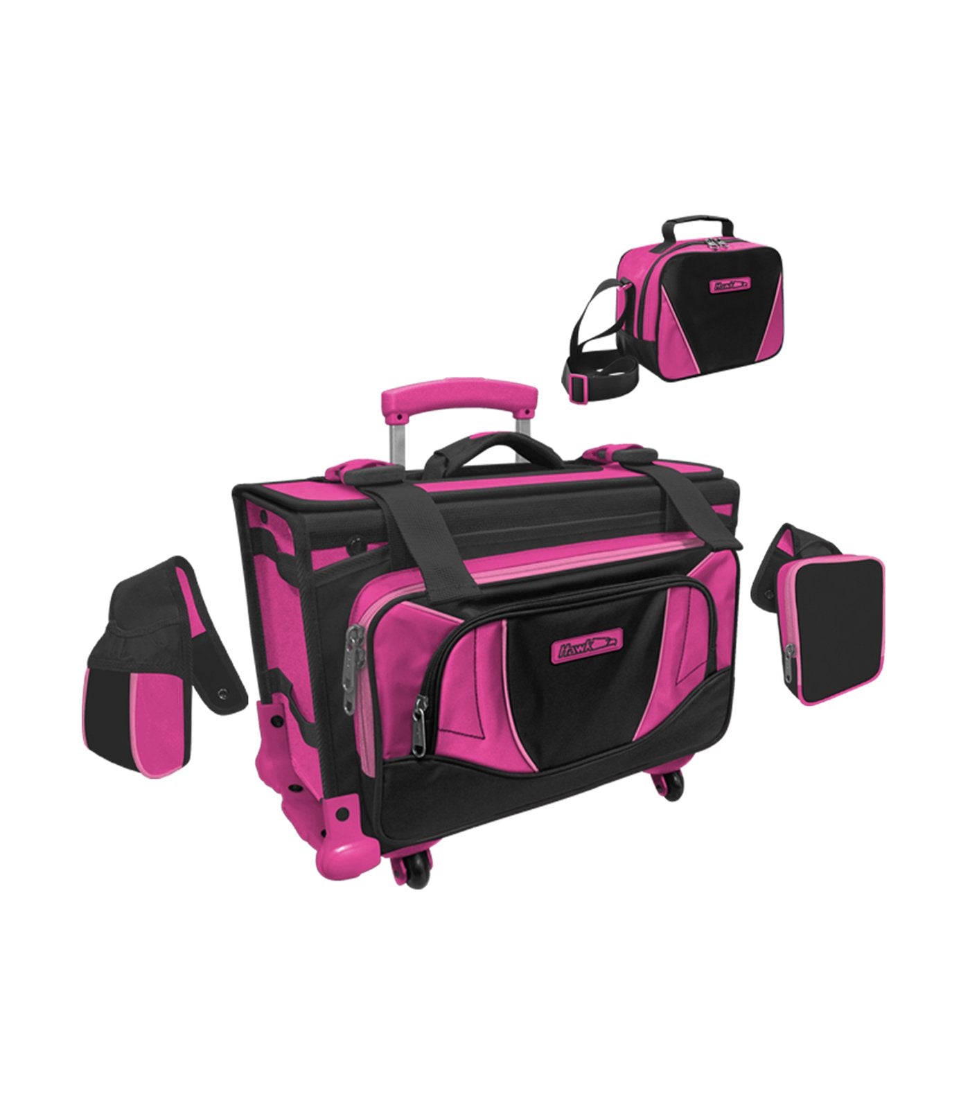 hawk black and fuchsia box type stroller 