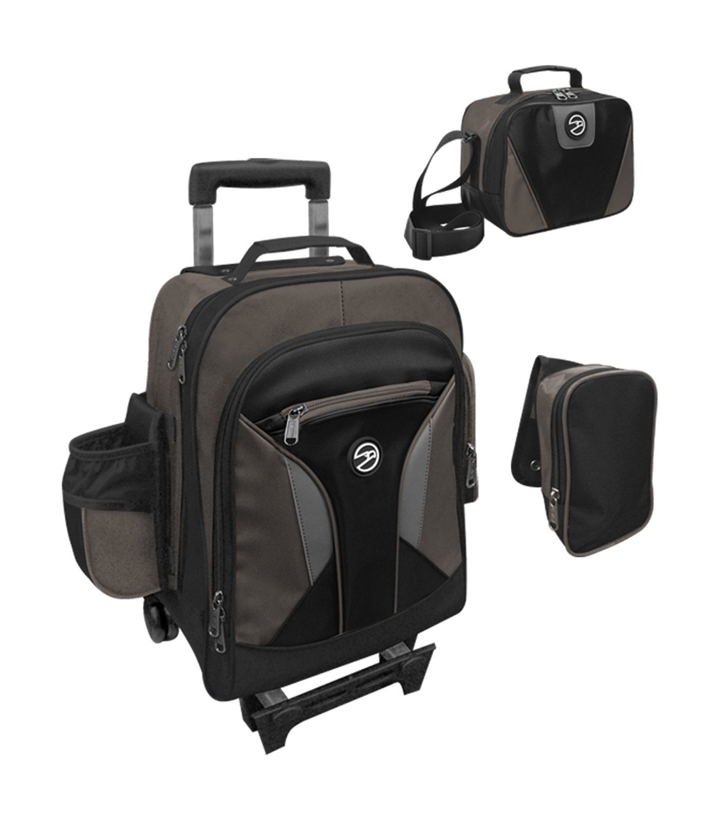 hawk charcoal and black upright trolley bag 