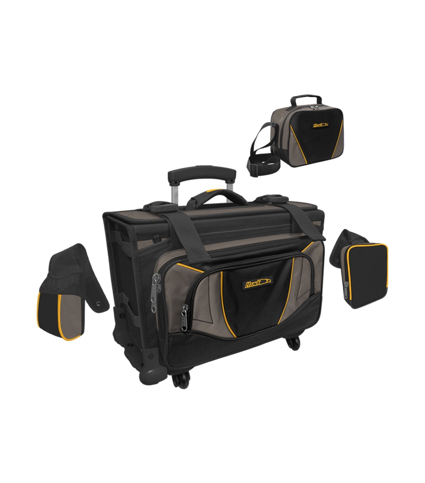 hawk black and gray box trolley bag 