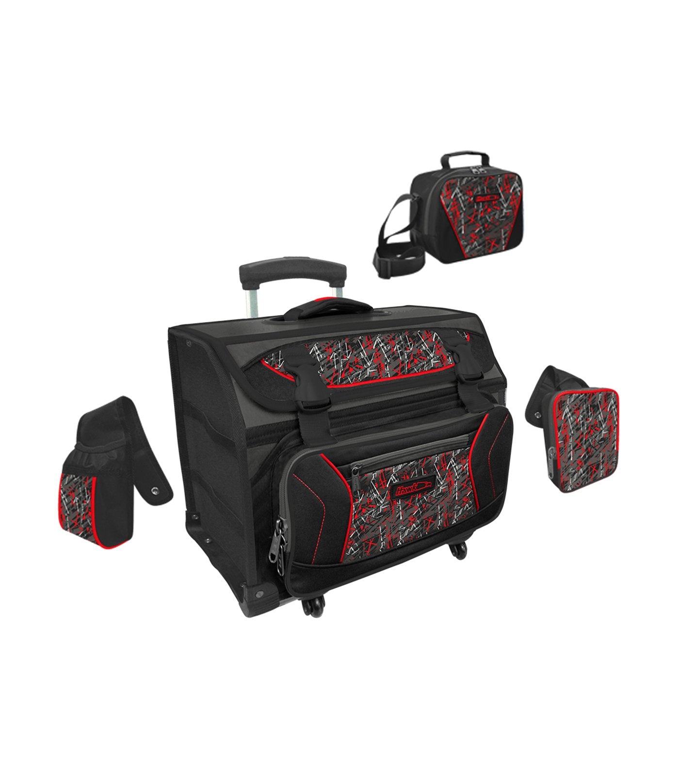 hawk red house type trolley bag 