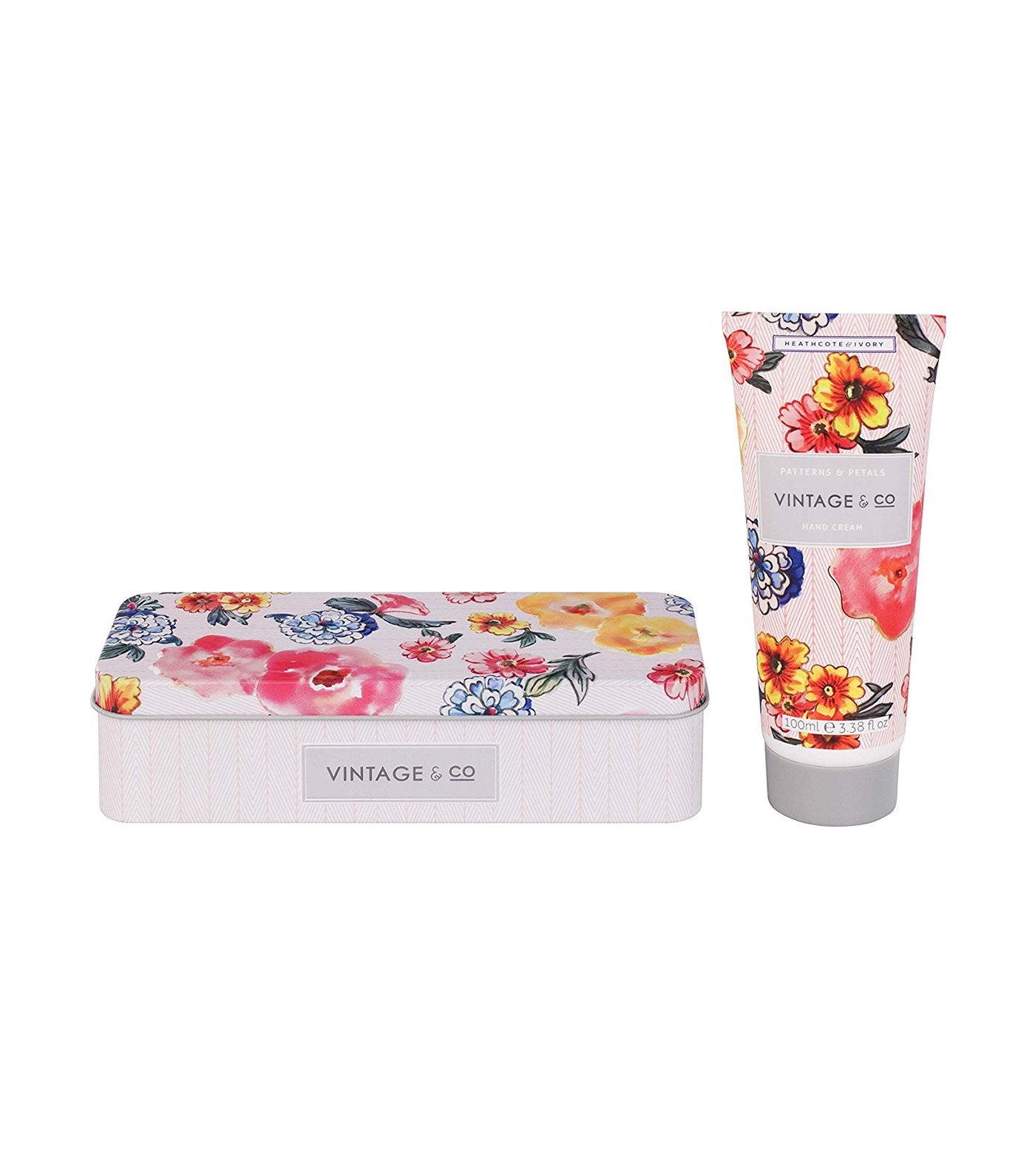 heathcote & ivory vintage and co. patterns and petals hand cream in tin