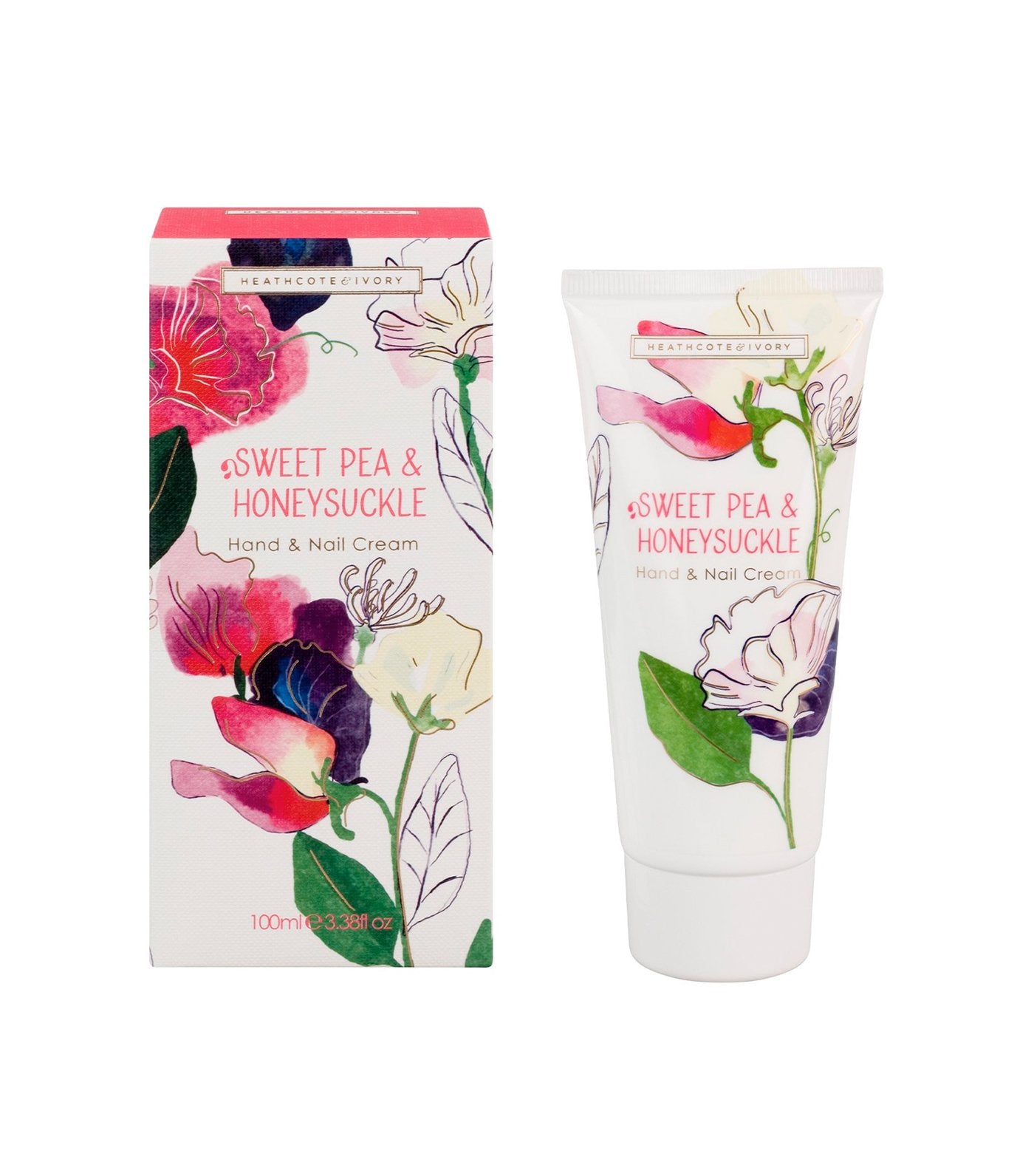 heathcote & ivory sweet pea and honeysuckle hand and nail cream