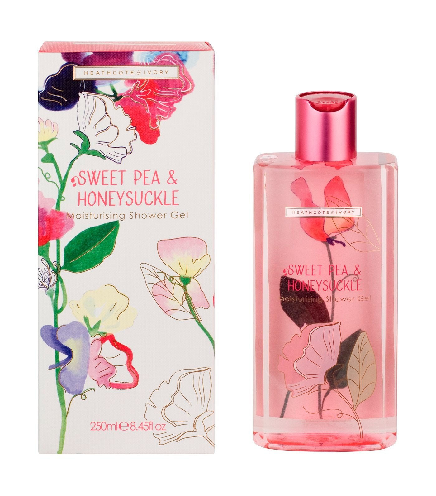 heathcote & ivory sweet pea and honeysuckle moisturizing shower gel