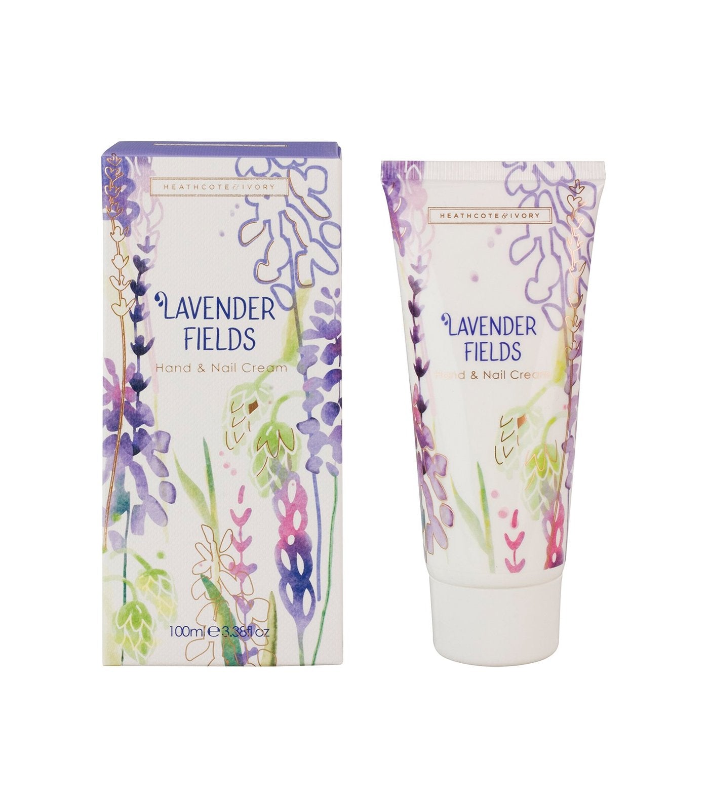 heathcote & ivory lavender fields luxury hand and nail cream tube