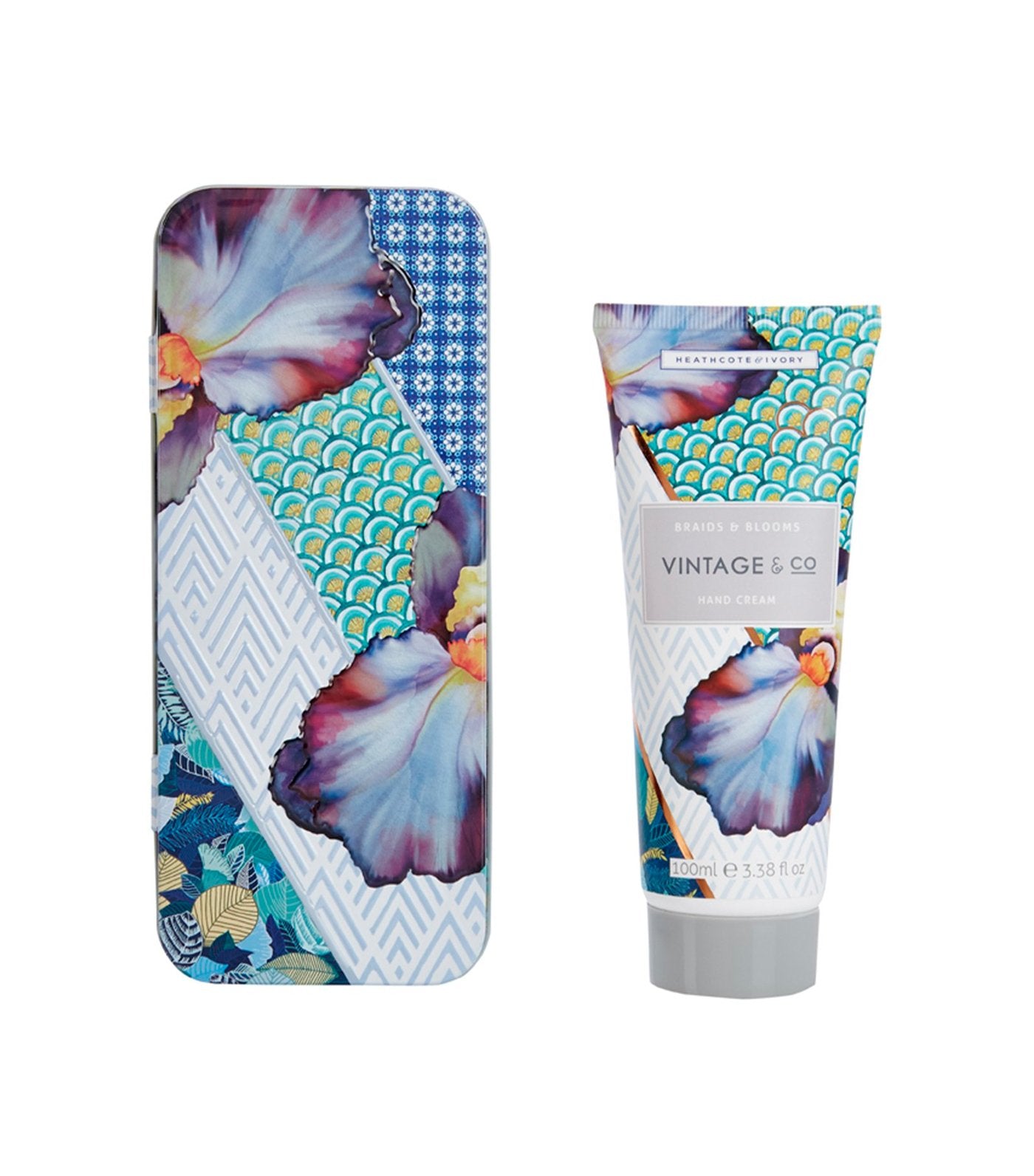 heathcote & ivory vintage and co. braids and blooms hand cream in tin