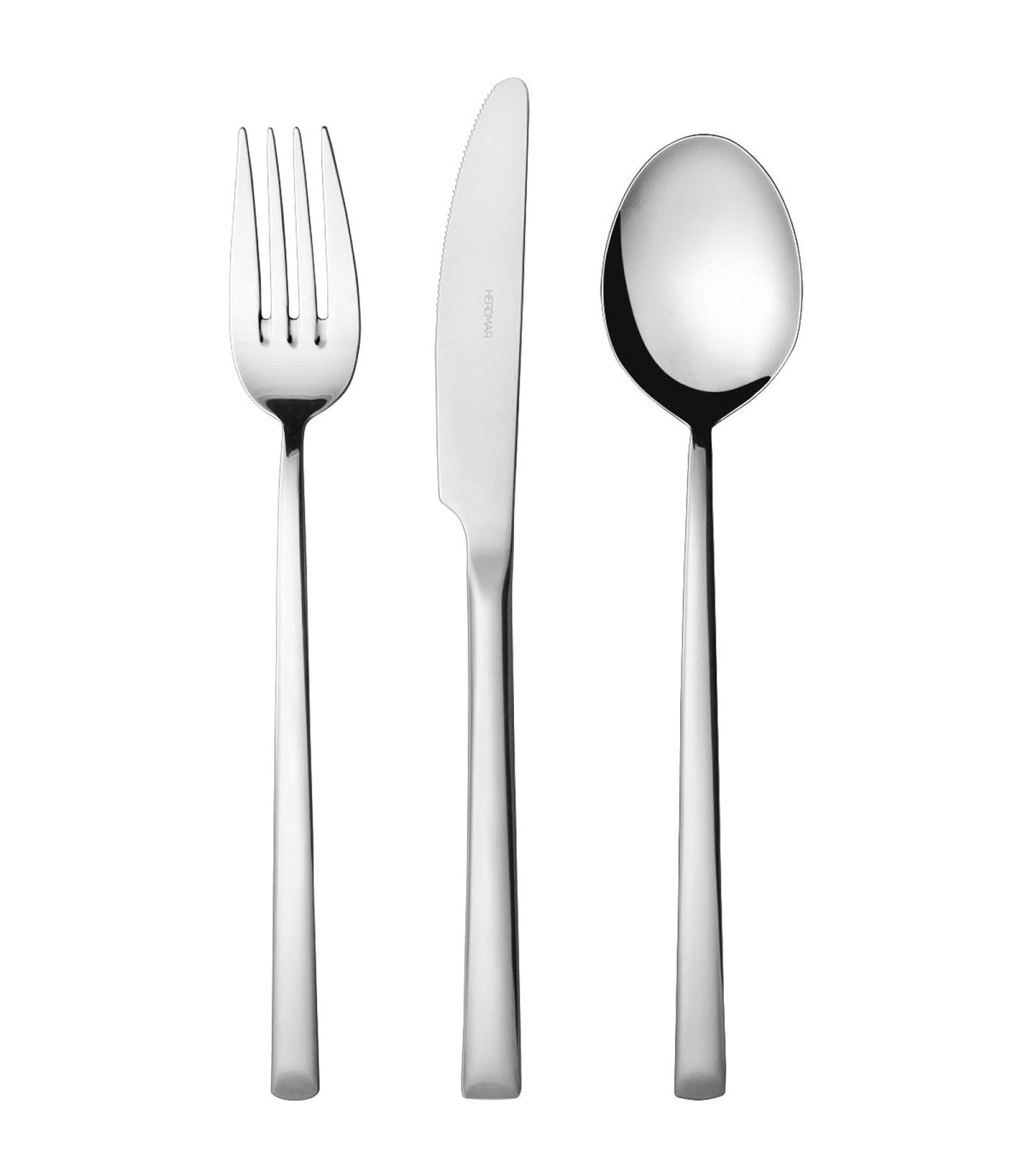 herdmar arco 24-piece flatware set with matte finish and wood canteen